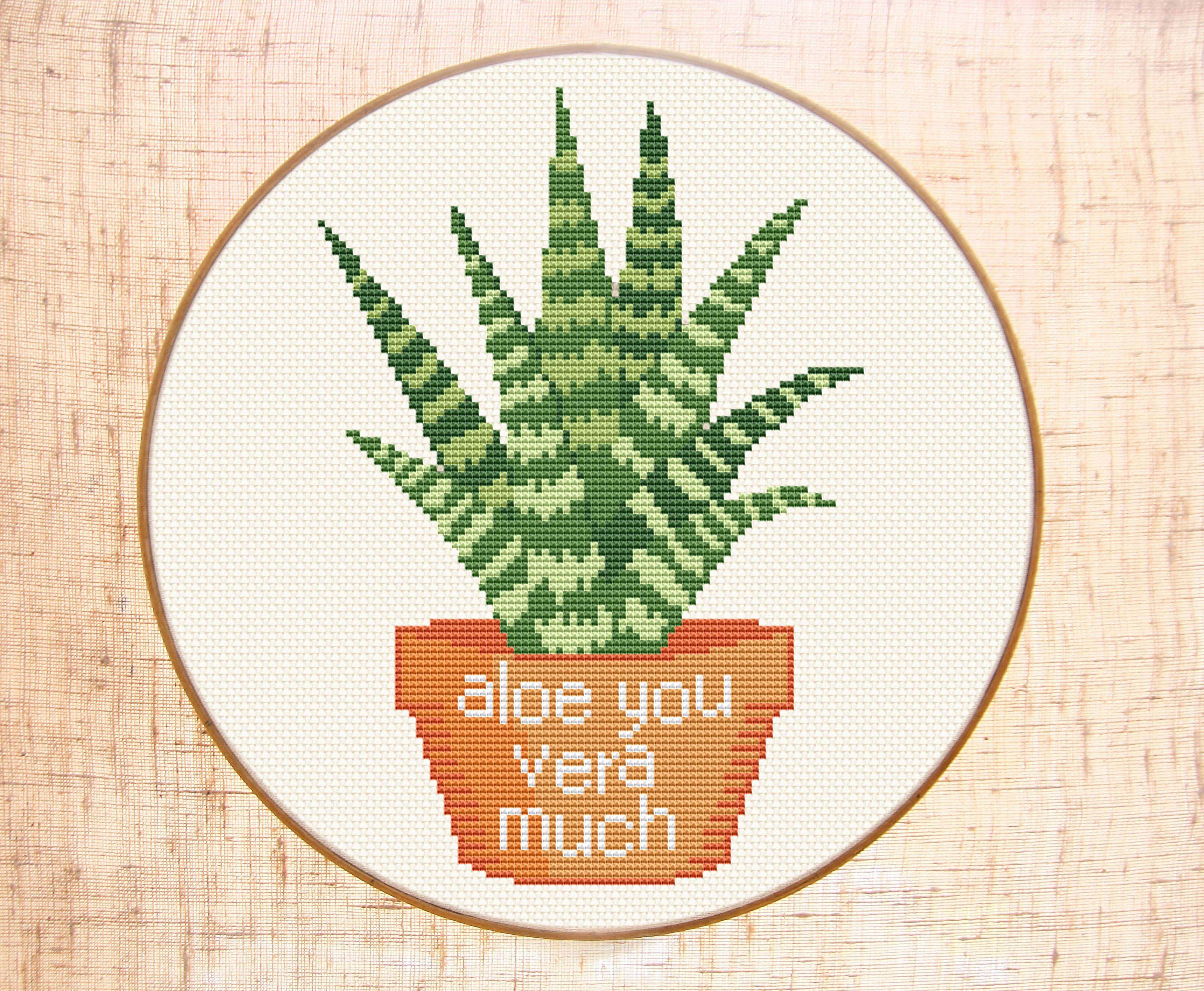 Funny cross stitch pattern Modern cross stitch Aloe you vera Inspire