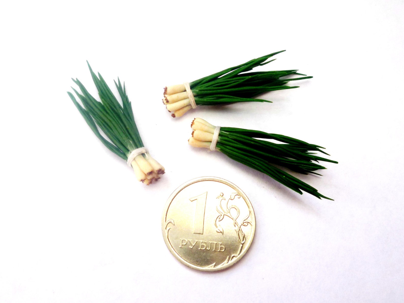 Dollhouse miniature 112 Green onions, a bunch of onion (1 b Inspire