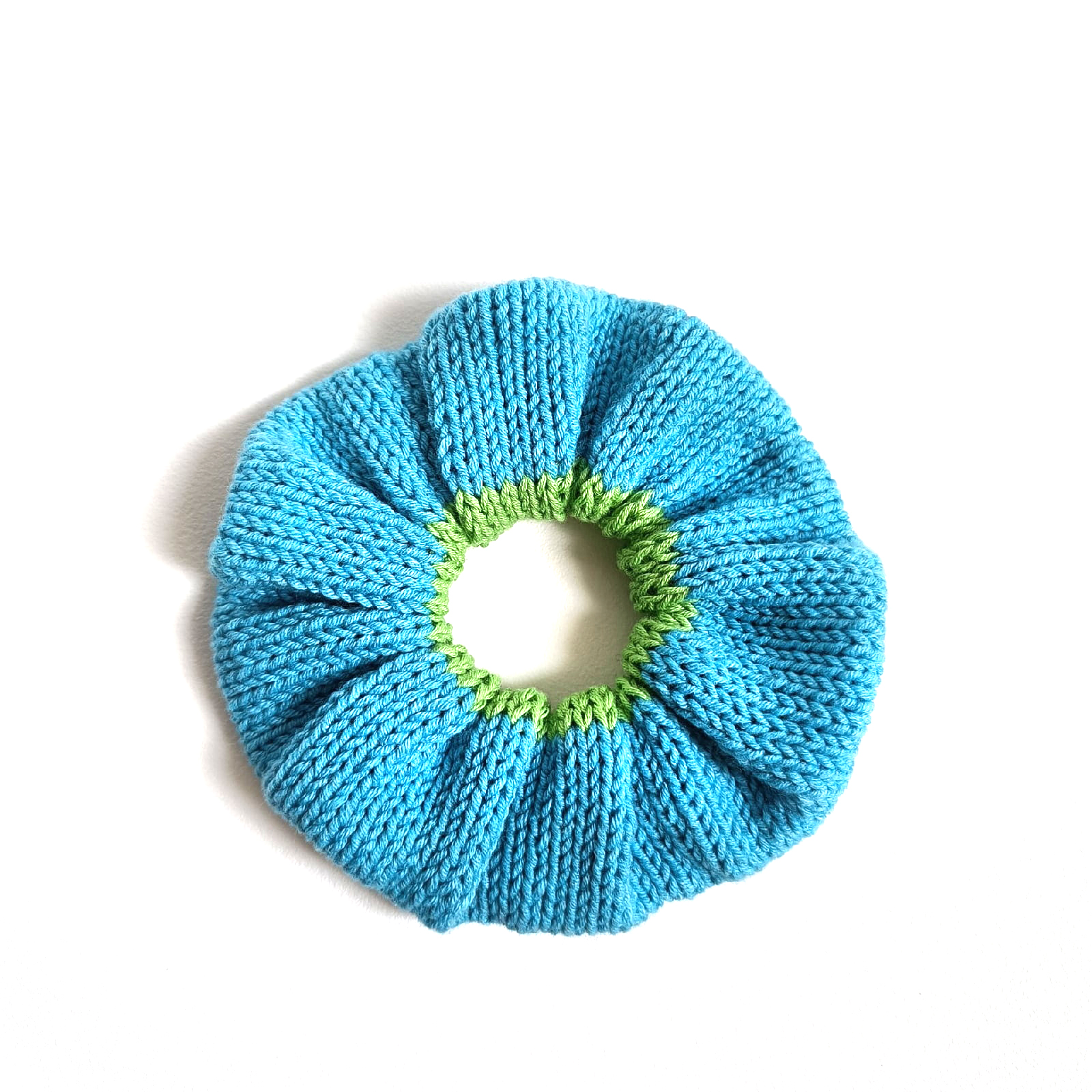 Blue and green Handknit Scrunchies for women Chtistmas gift for her Gift for women Valentine day gifts Scrunchie
