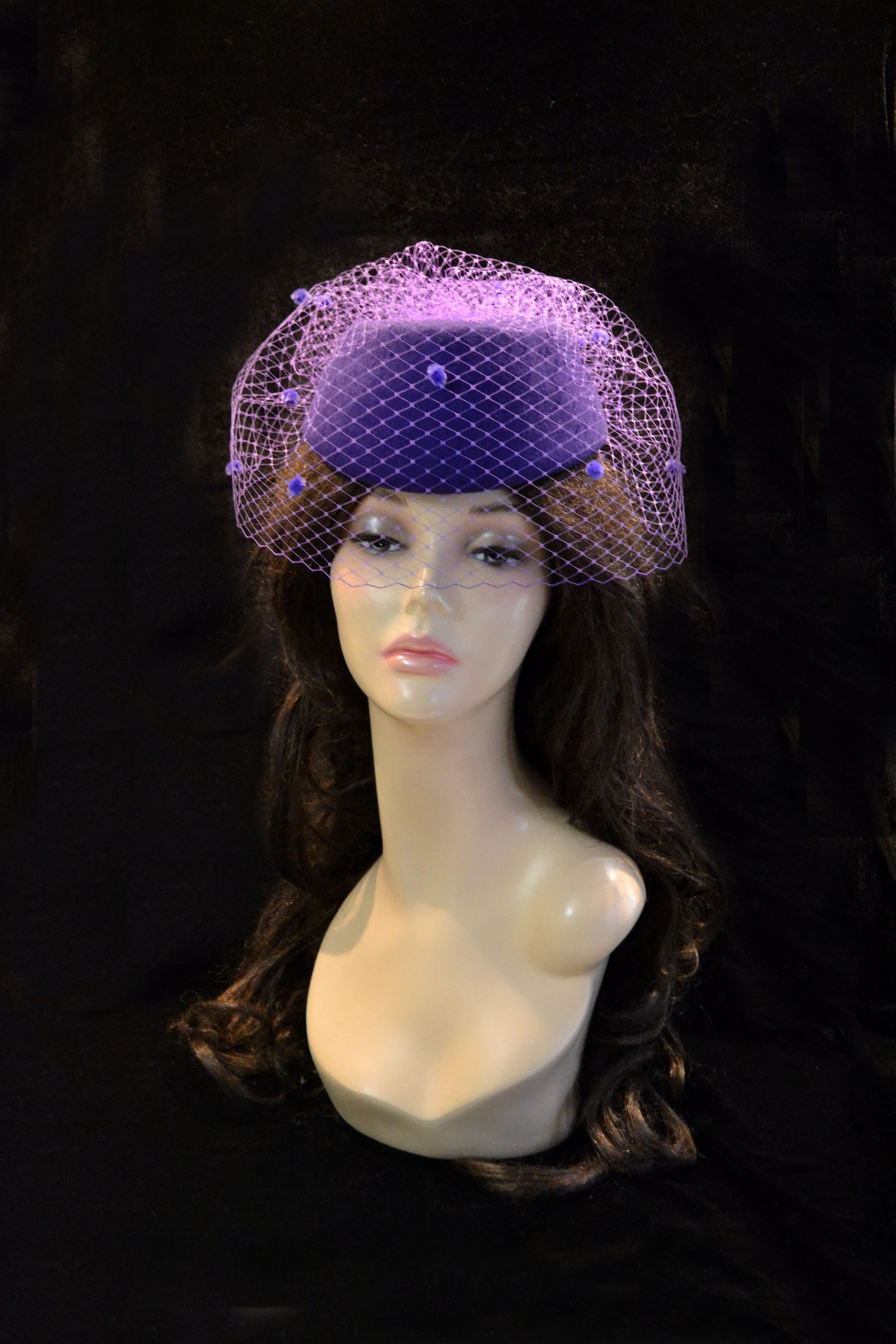 purple pillbox hat, purple winter hat Inspire Uplift