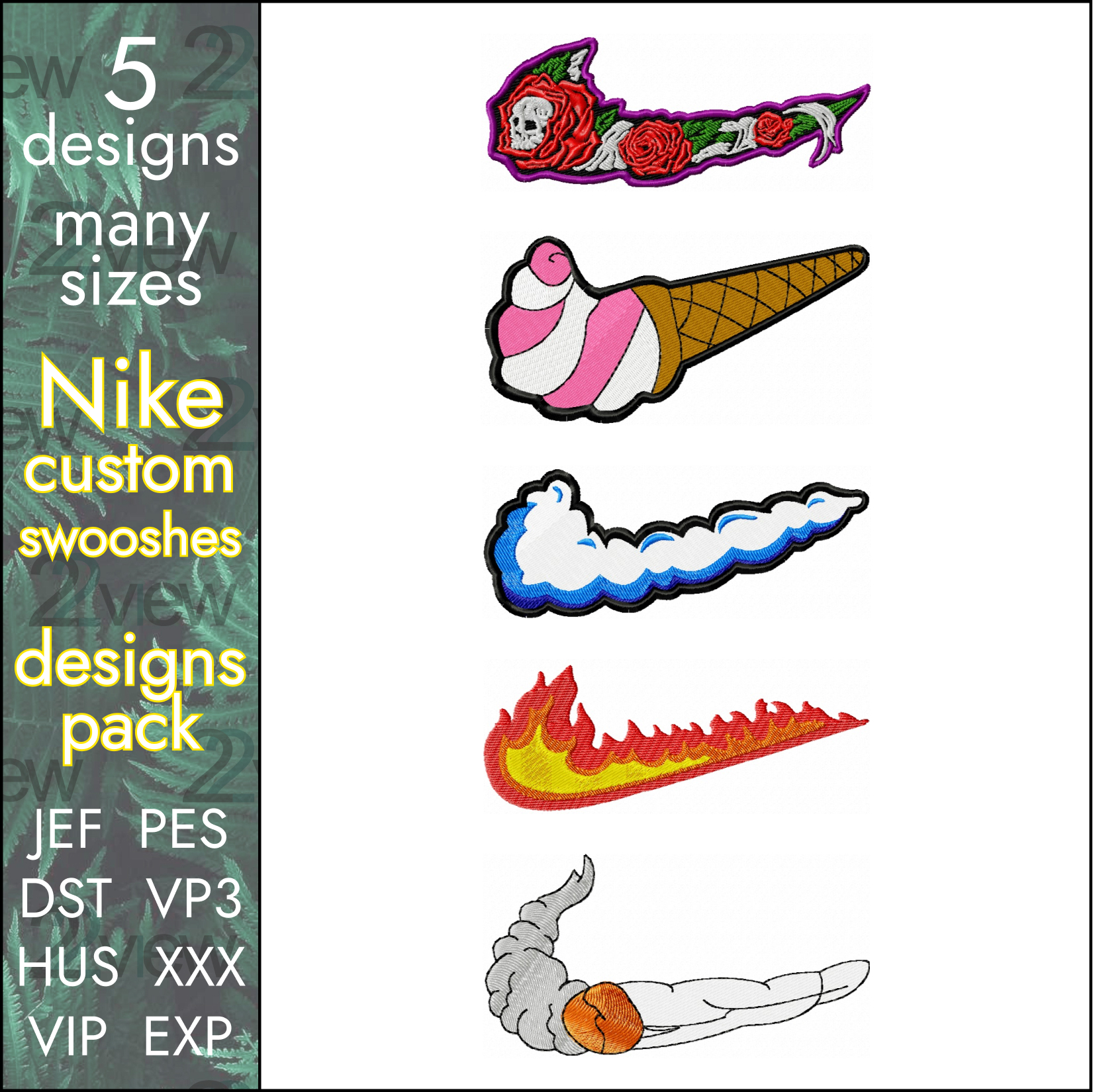 Nike BIG PACK Embroidery Design, custom logo swoosh files
