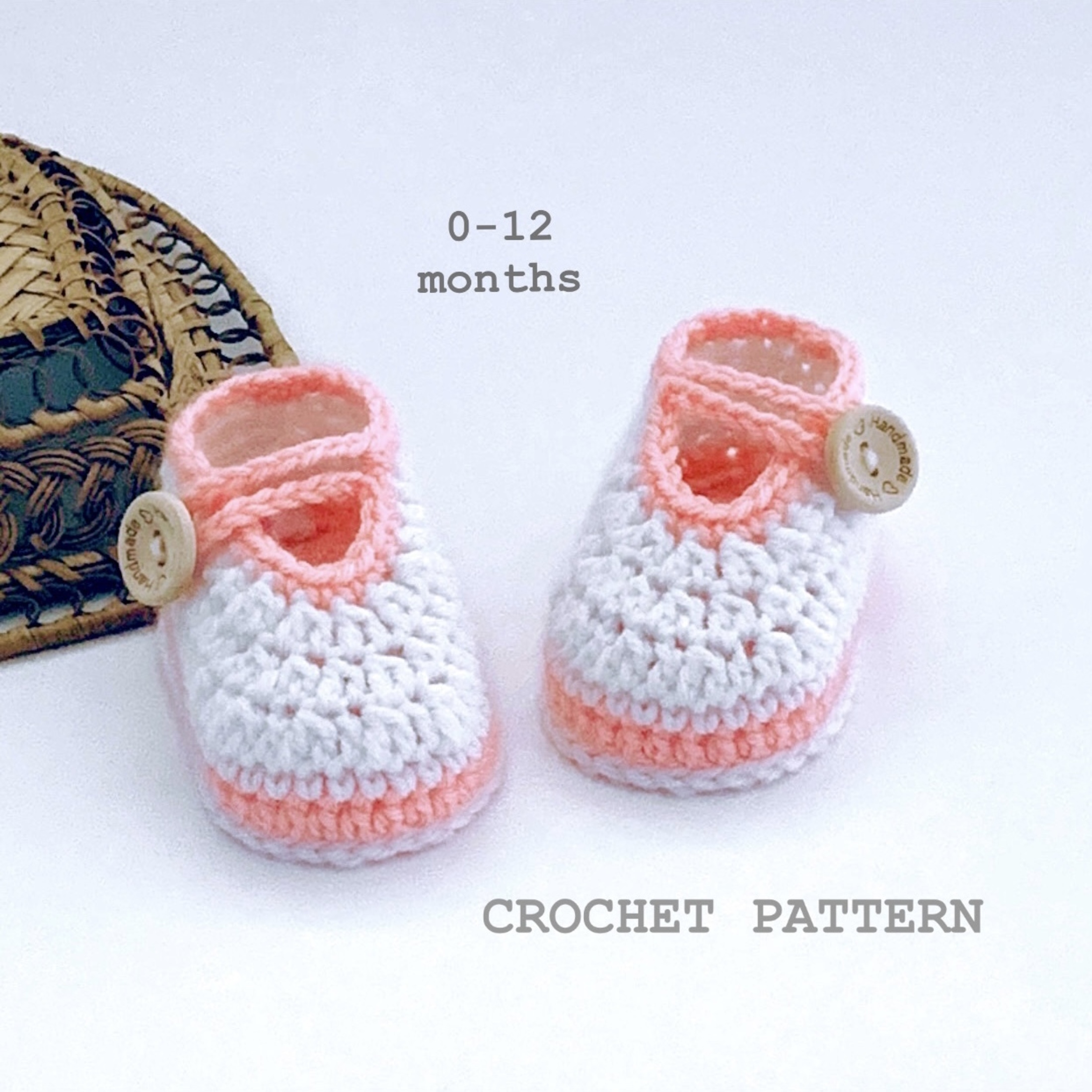 Baby shoes Crochet Pattern 3 sizes 012 months cute booties Inspire