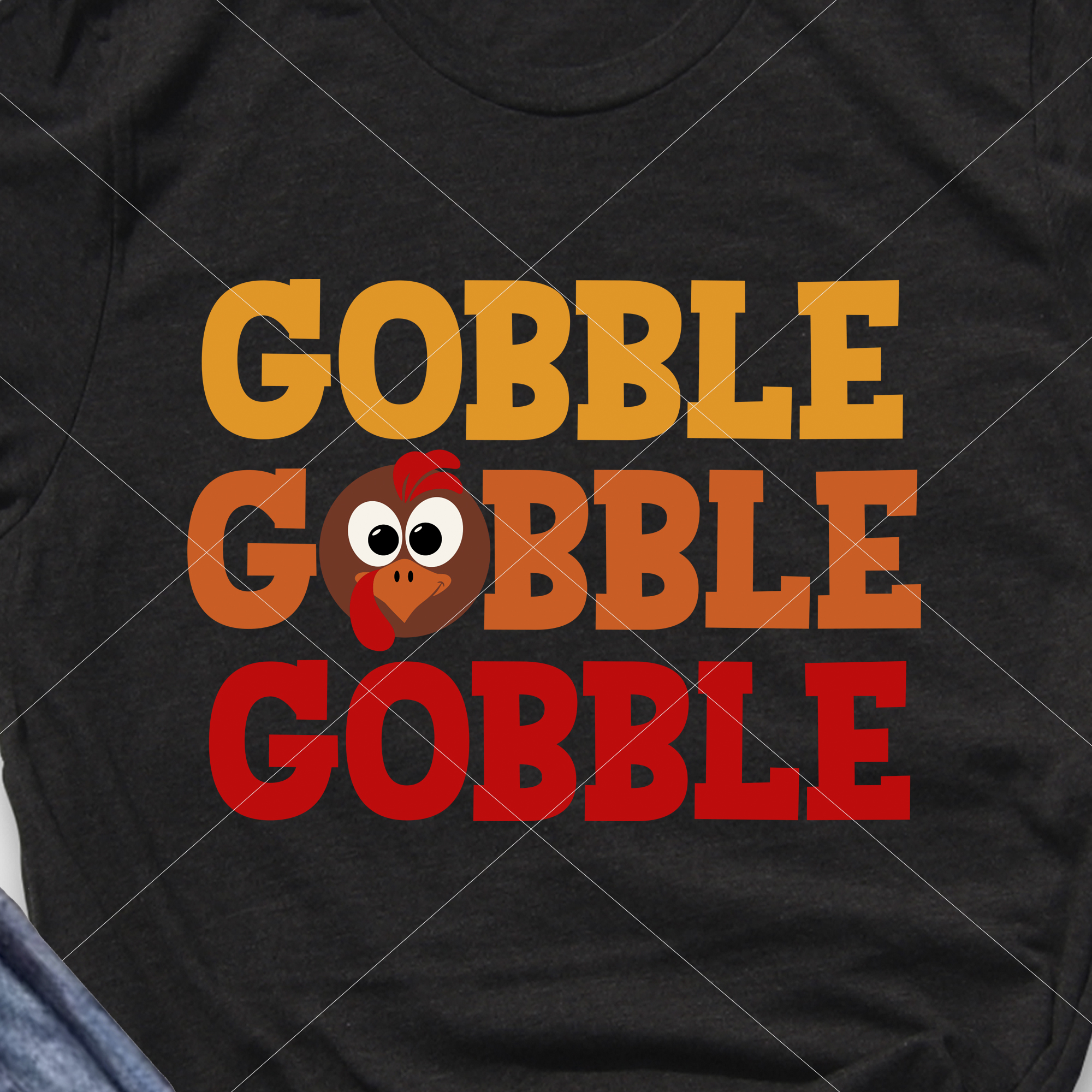 Gobble gobble shirt design Thanksgiving turkey face Thankful - Inspire