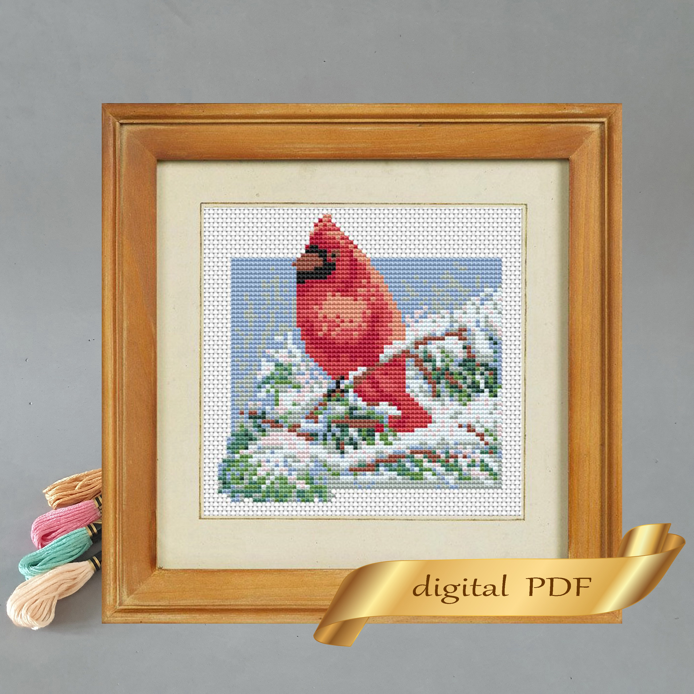 Free Printable Cardinal Graphgan Patterns.pdf Red cardinal pattern pdf cross stitch, Bird embroidery DIY | Inspire Uplift