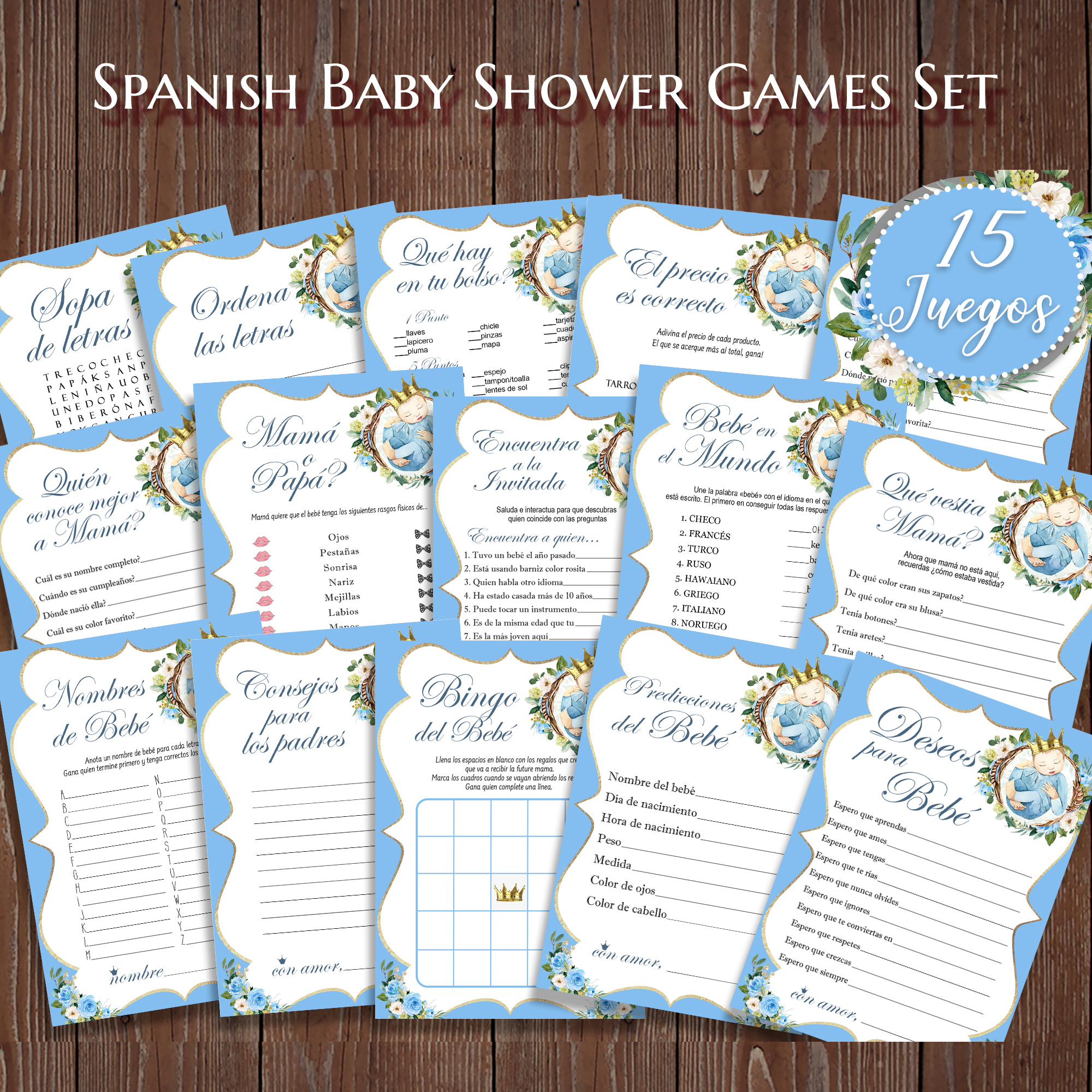Little Prince Spanish Baby Shower Games, Spanish Baby Games