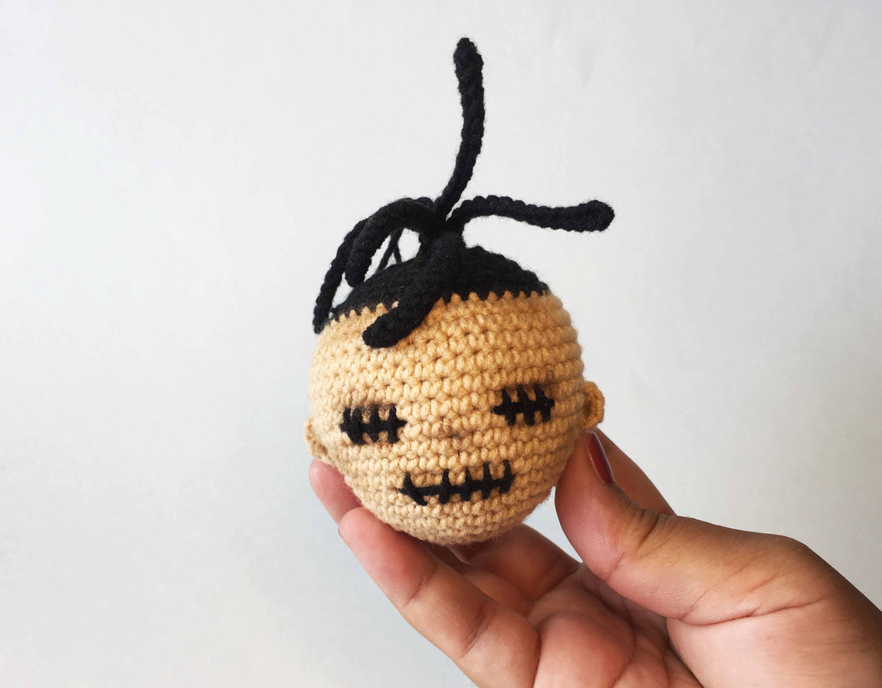 Shrunken head PDF crochet pattern, Voodoo doll crochet patte