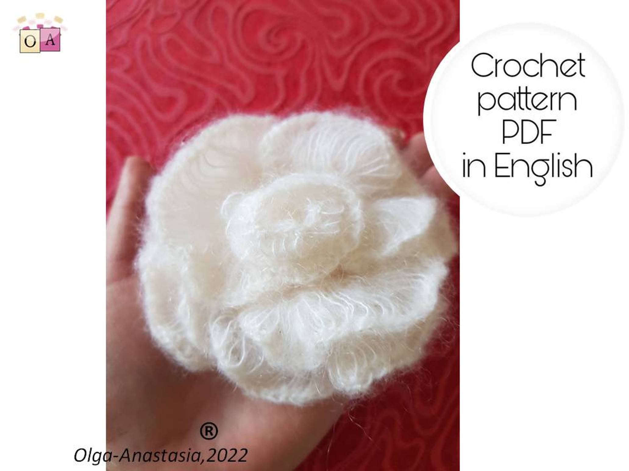 Flower crochet pattern Mohair yarn roses Inspire Uplift
