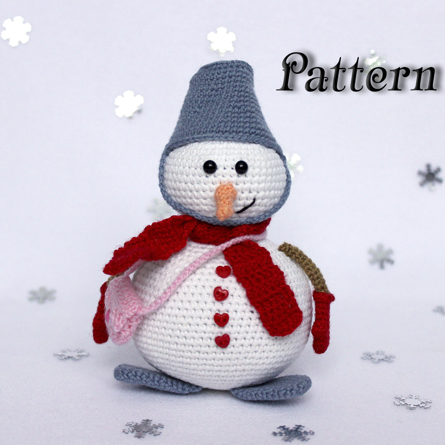 Christmas Snowman pattern Amigurumi snowman crochet toy Inspire Uplift
