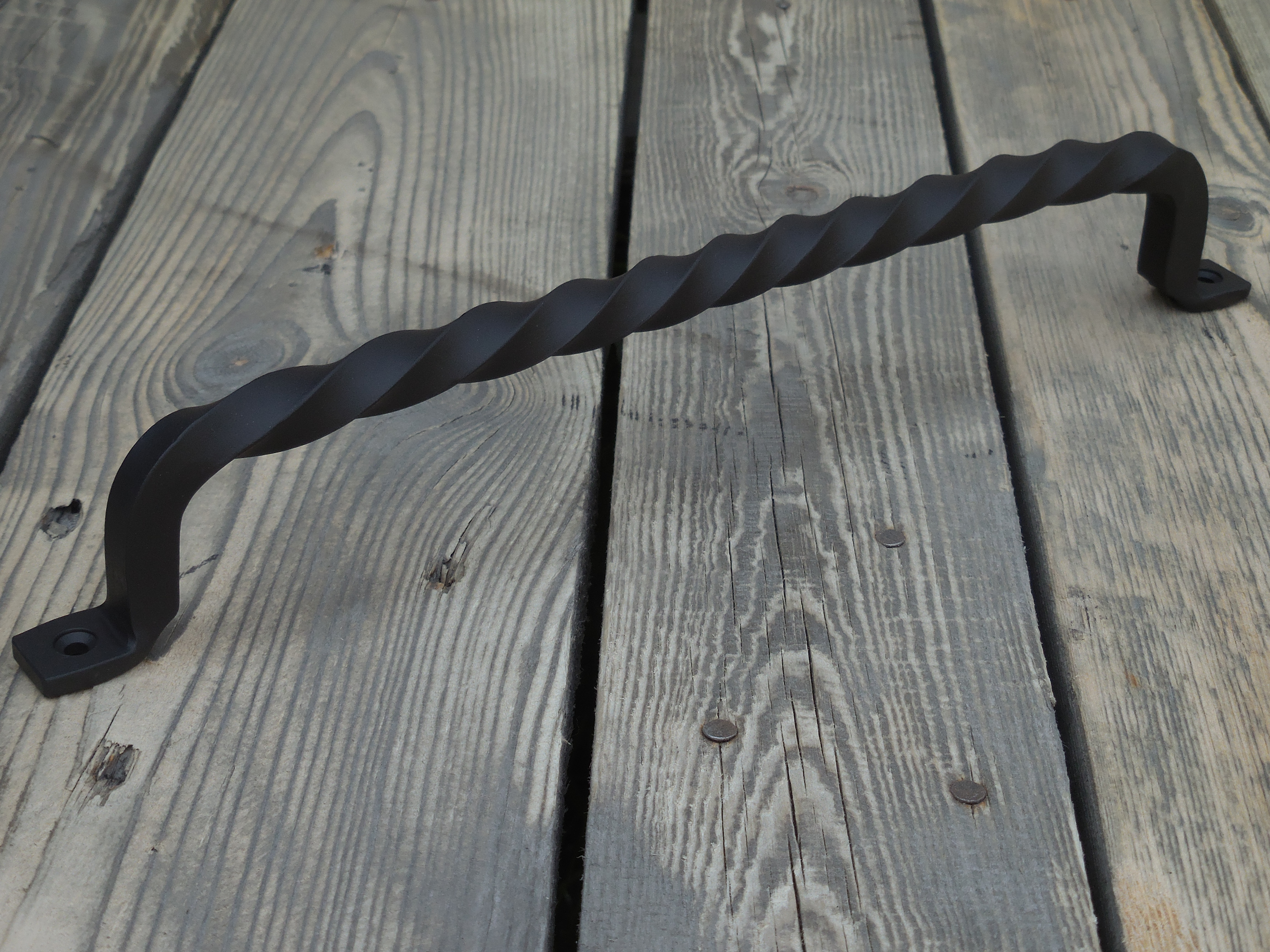 Set of 2 hand forged door pulls 14