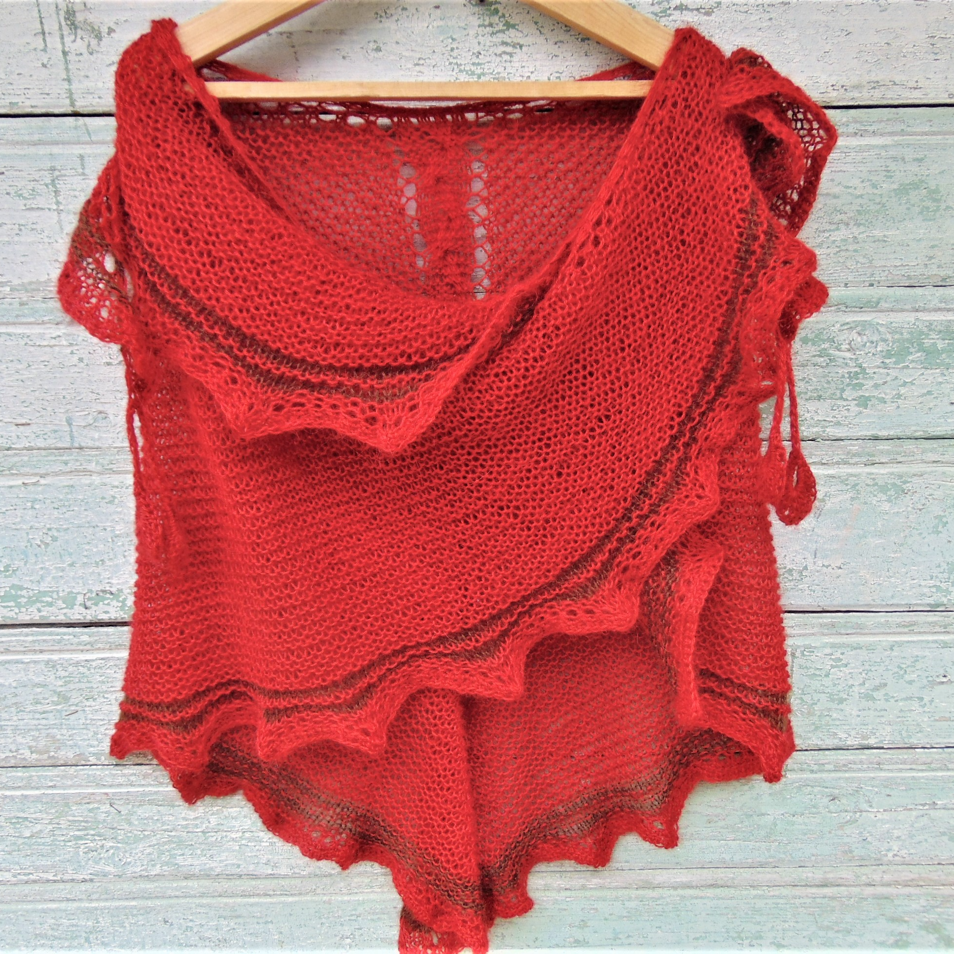 Knit red shawl Knitted red wrap top Knit red scarf Bride Tra | Inspire ...