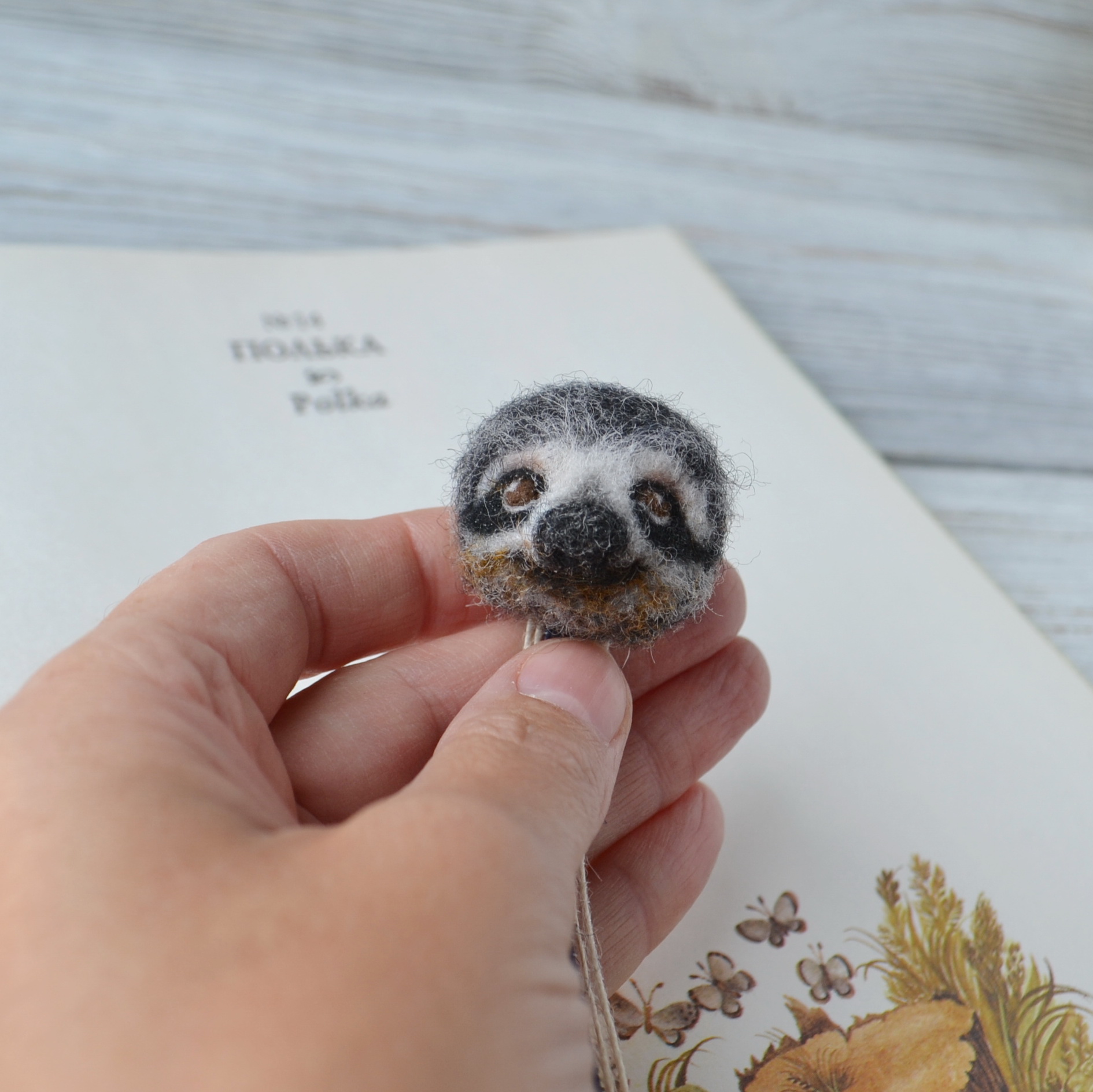 Lazy sloth bookmark Needle felted 3d bookmark Handmade custo | Inspire ...