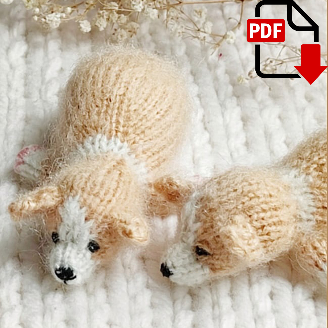 knitting pattern Amigurumi dog pattern. English and Ru Inspire