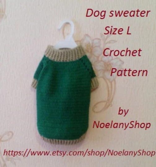 Dog sweater size L crochet pattern Inspire Uplift