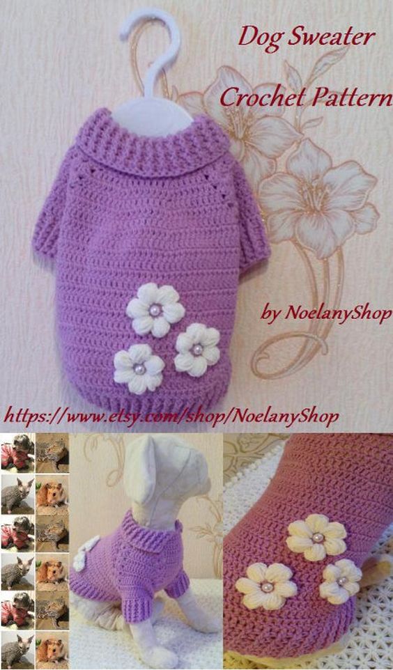 Dog sweater size S crochet pattern Inspire Uplift