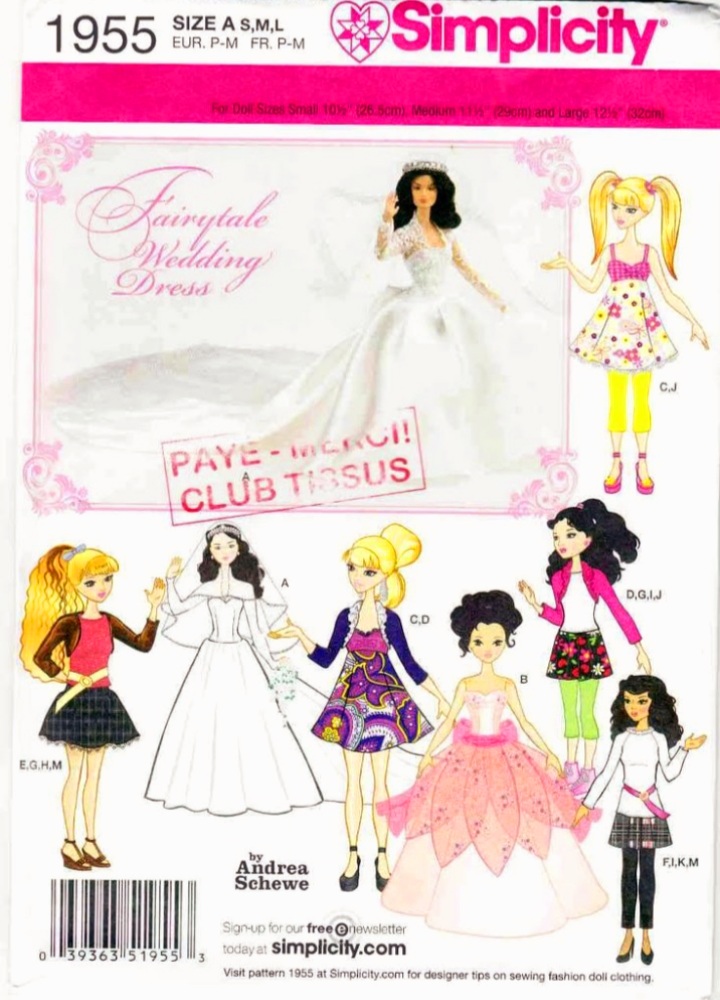 PDF Copy of Vintage Simplicity 1955 Pattern for Fashion Doll - Inspire ...