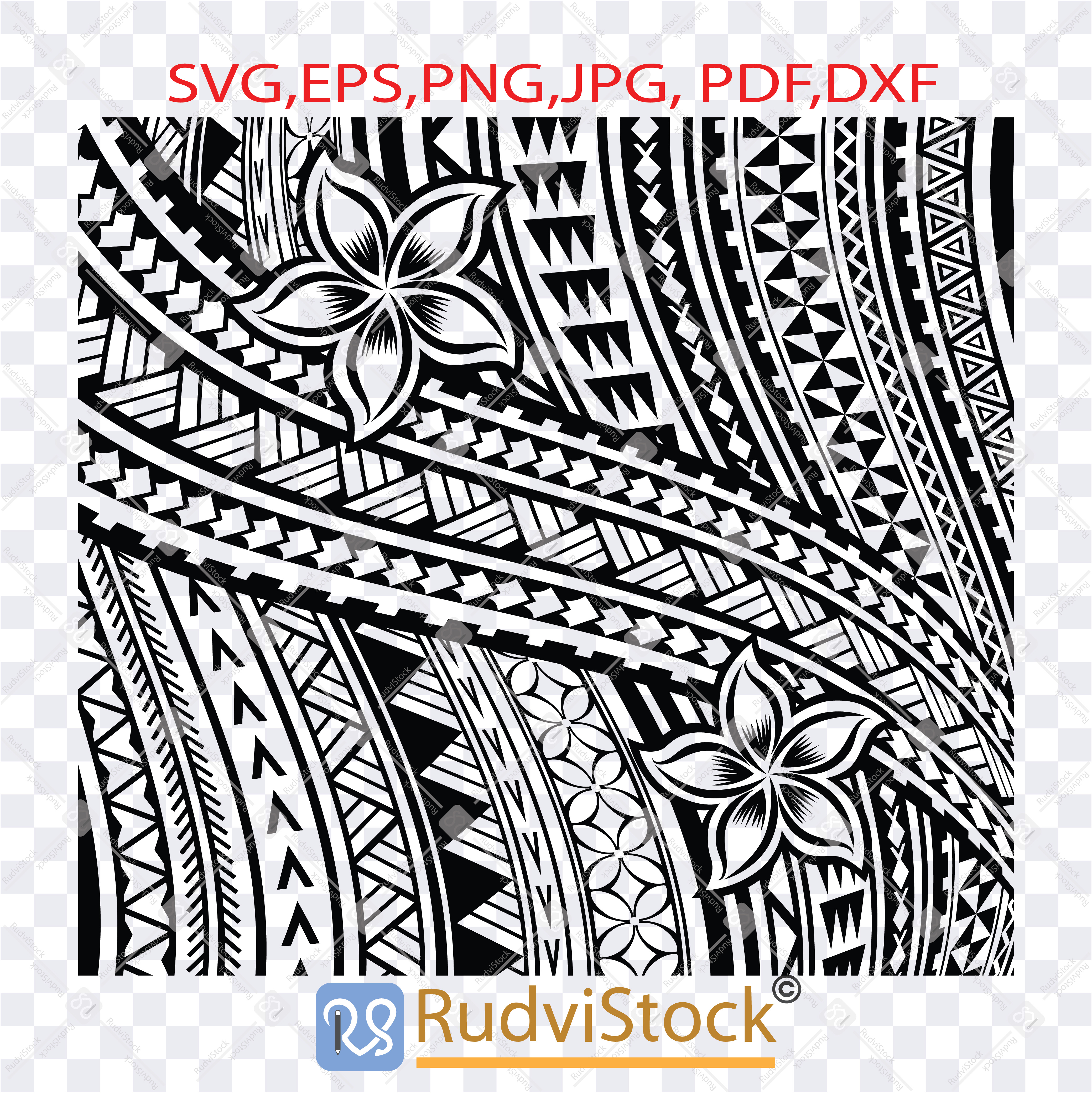 Polynesian tattoo flower background | Inspire Uplift