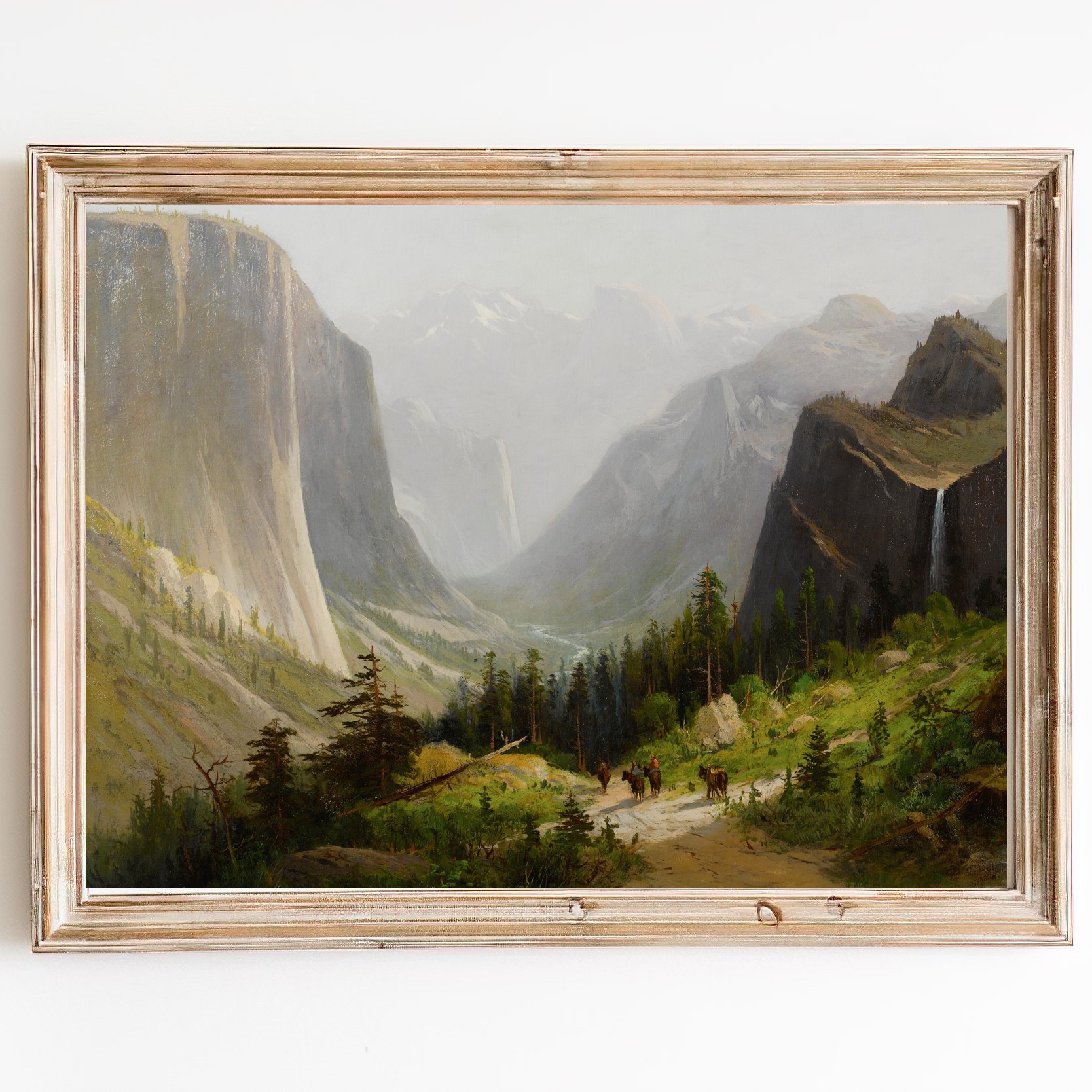 CANVAS ART PRINT Vintage Yosemite Valley Oil Painting Ca Inspire