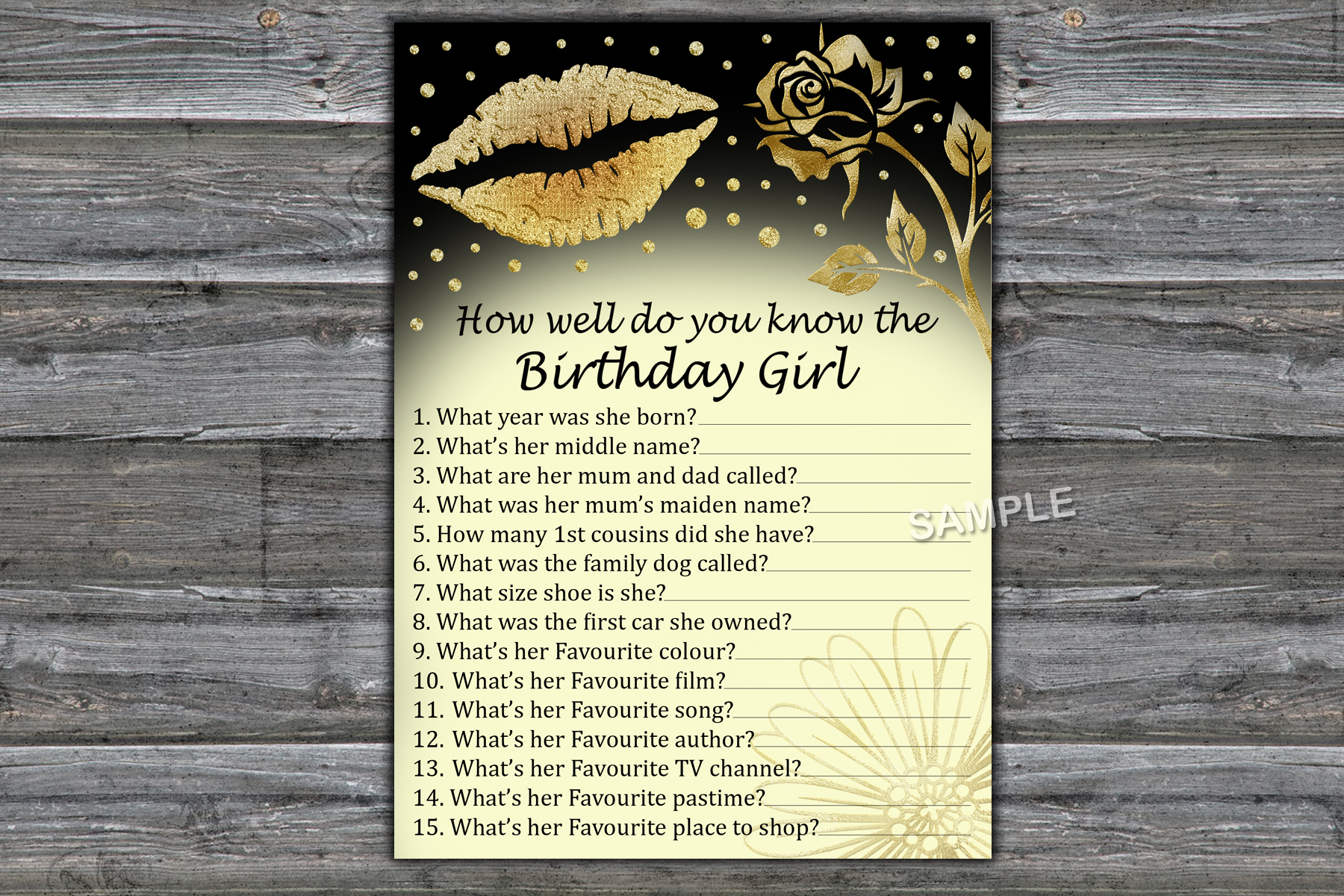Gold Glitter Lips How well do you know the birthday girl,Adu | Inspire ...