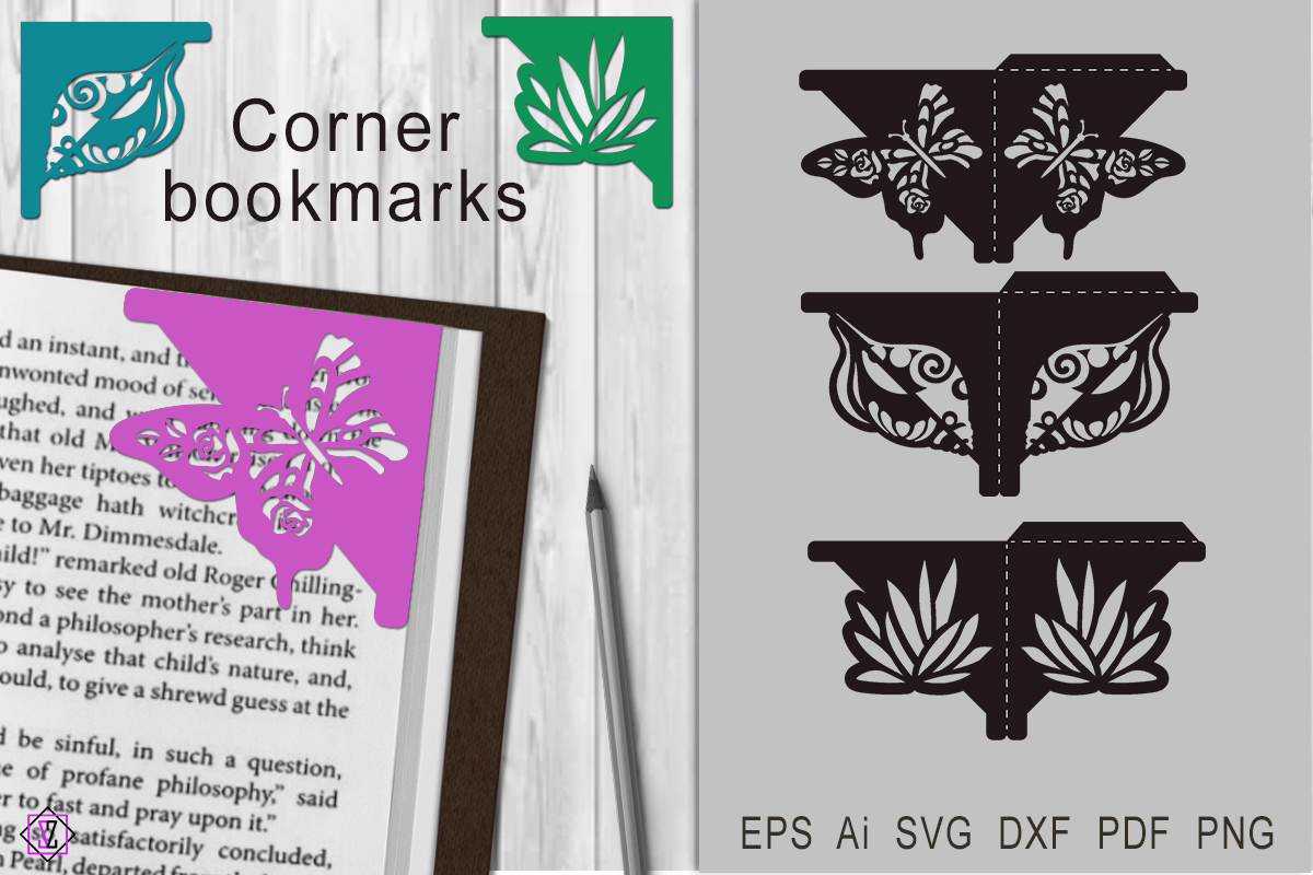 Corner bookmarks/Laser cutting/Paper cutting/SVG Inspire Uplift
