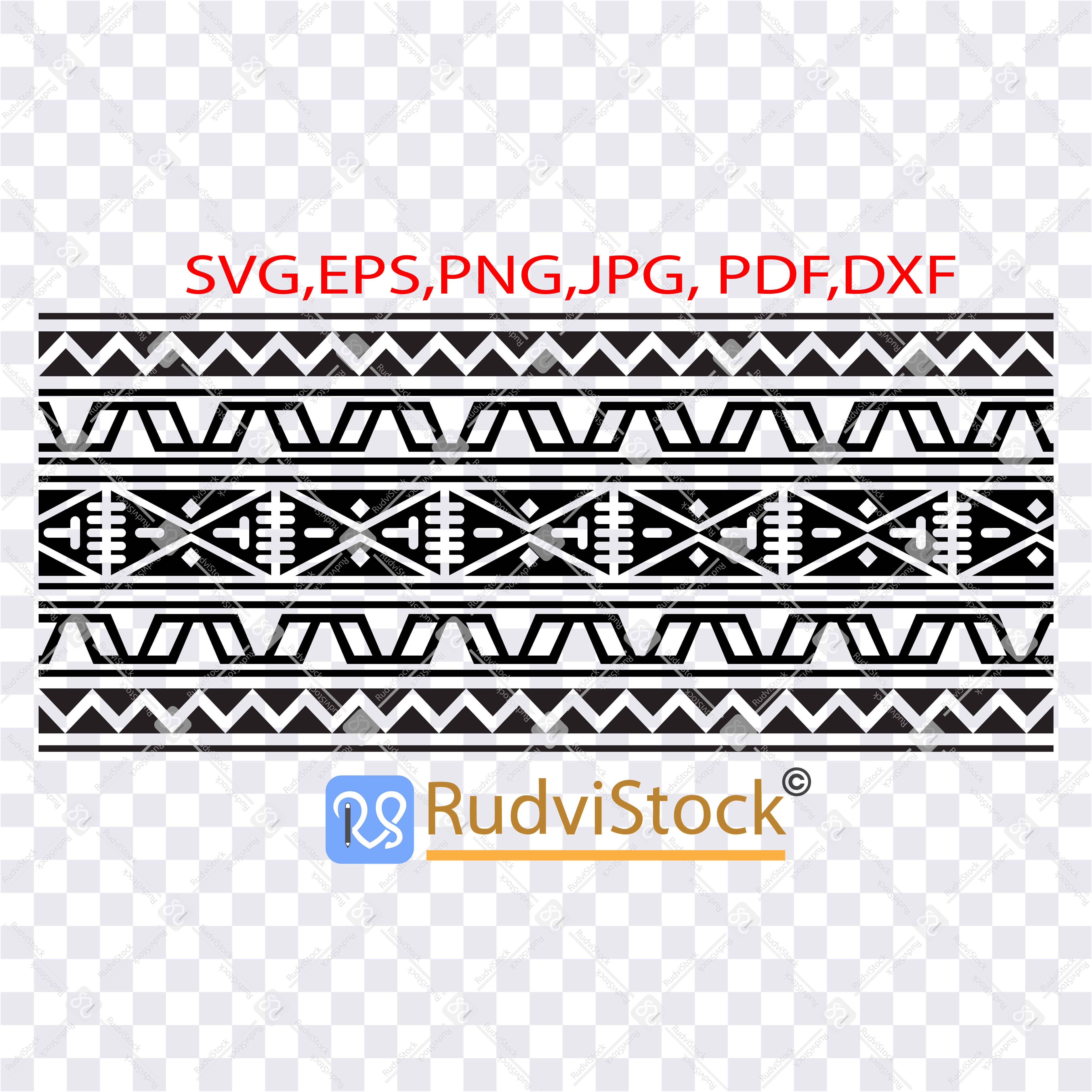 Polynesian svg design tattoo tribal border - Inspire Uplift