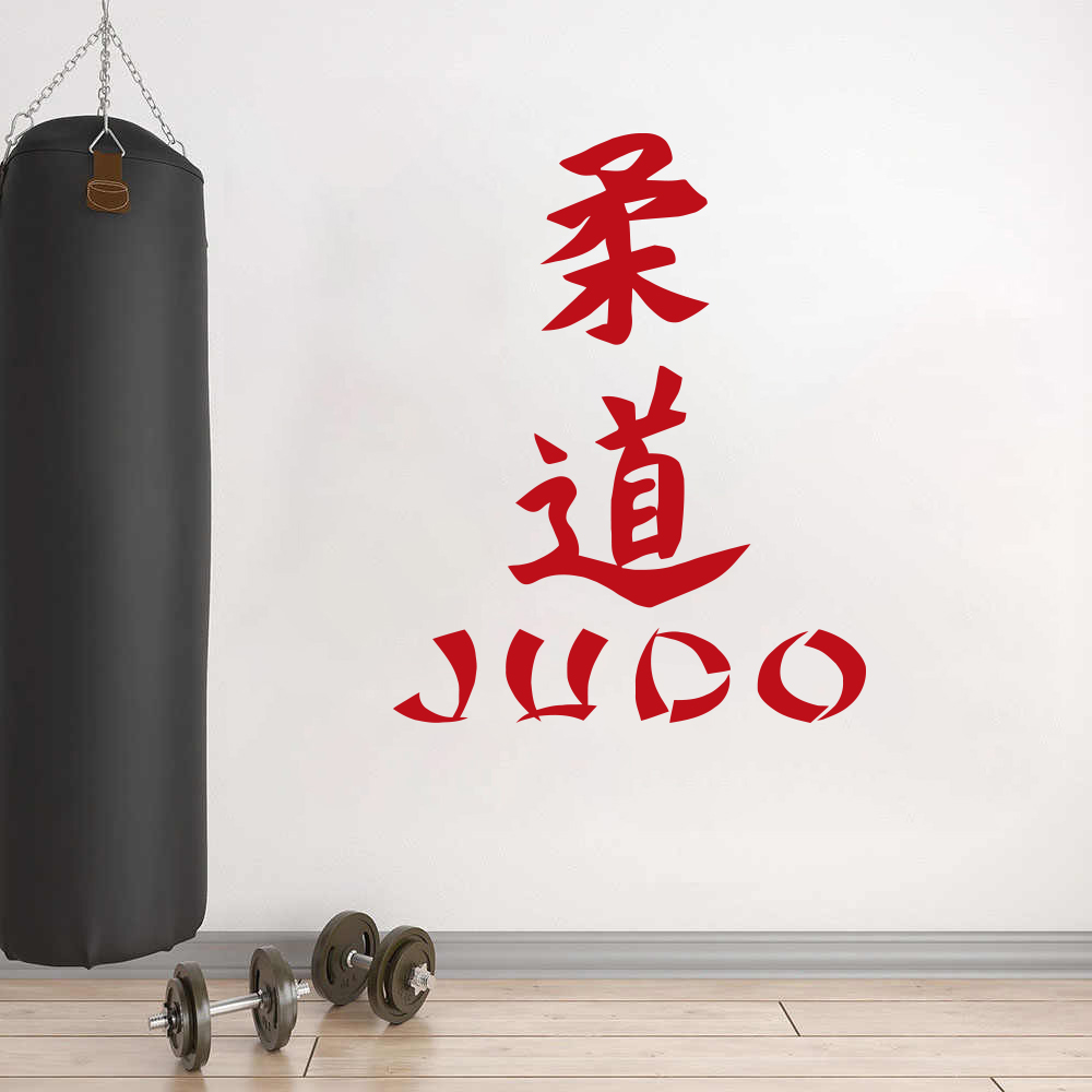 Judo Sticker Japanese Martial Art, Car Stickers Wall Sticker Vinyl Decal Mural Art Decor - 16x20/Black