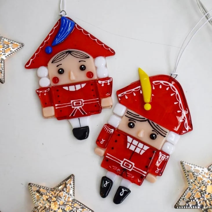 Nutcracker christmas fused glass tree toys Inspire Uplift