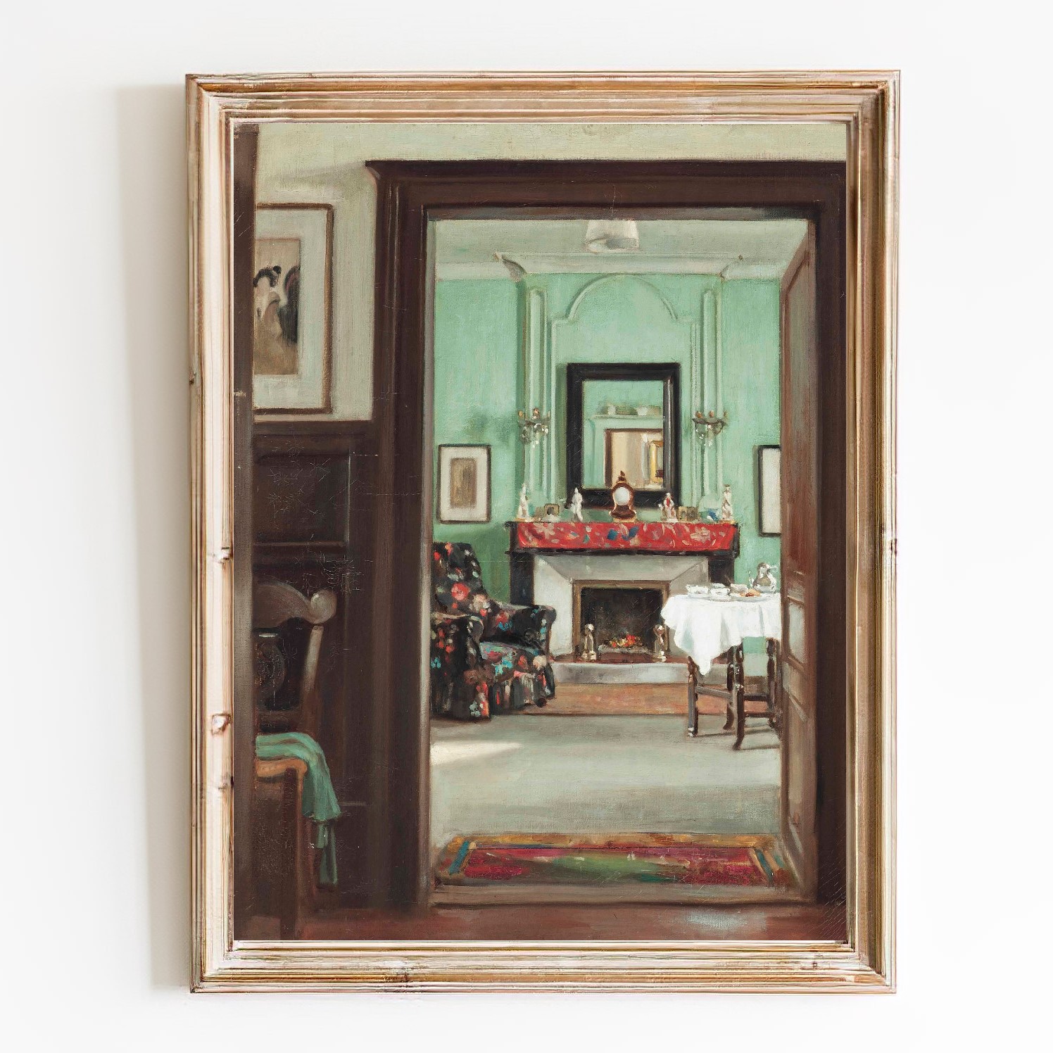 CANVAS ART PRINT The Drawing Room Oil Painting Interior Inspire Uplift