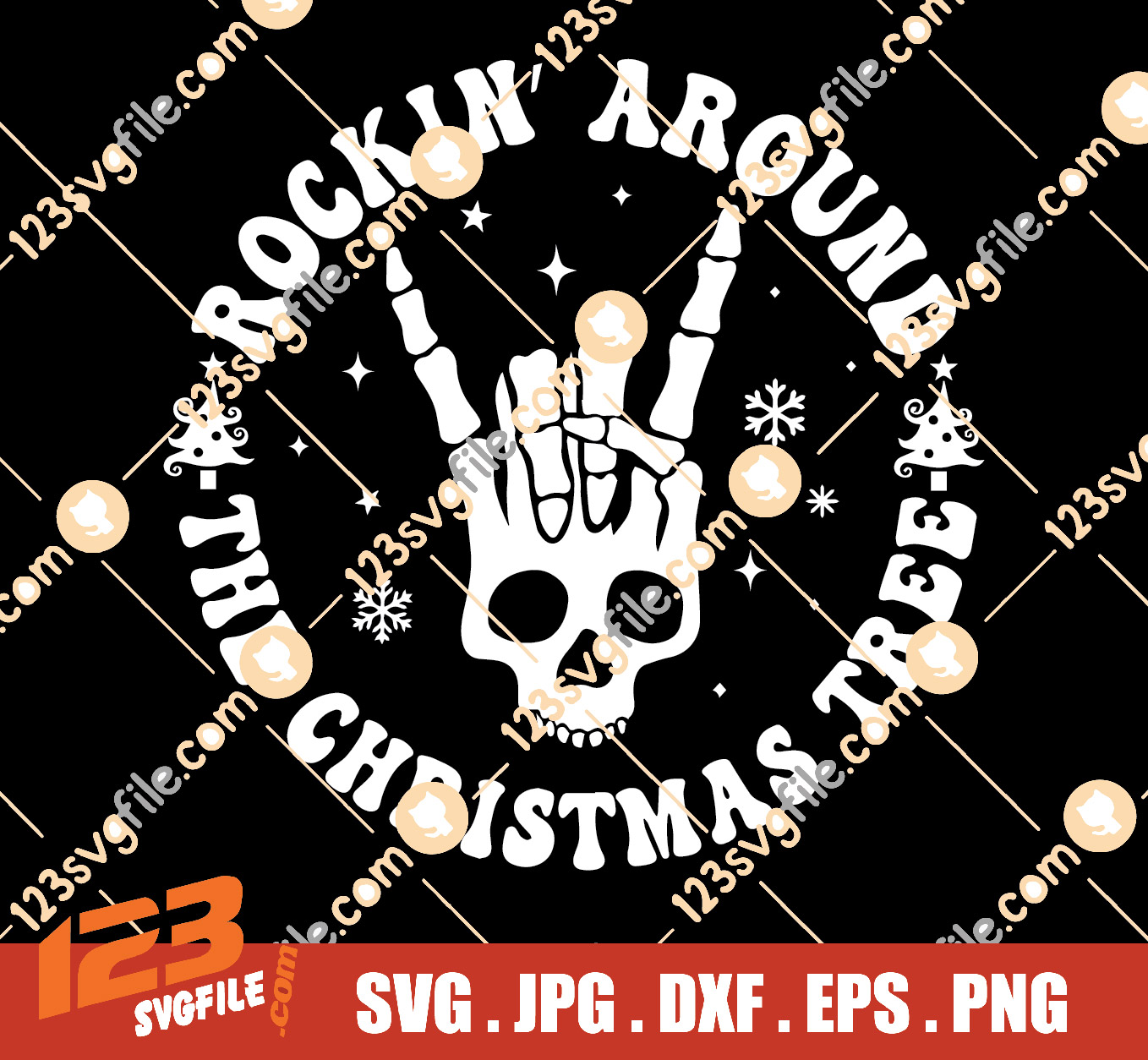 Rockin' Around The Christmas Tree svg, Christmas Skeleton sv Inspire