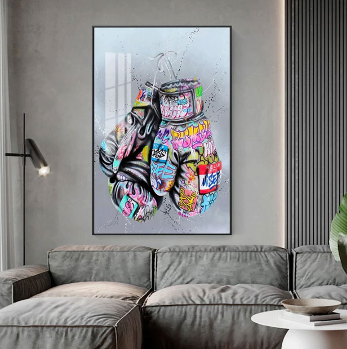 Poster Boxing Gloves Graffiti, Street Wall Art Picture - Inspire Uplift