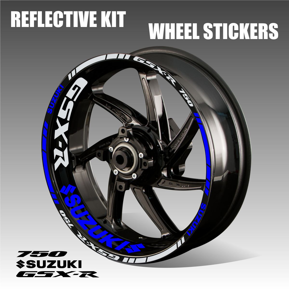 Suzuki gsxr 750 wheel decals rim stripes motorcycle wheel stickers rim