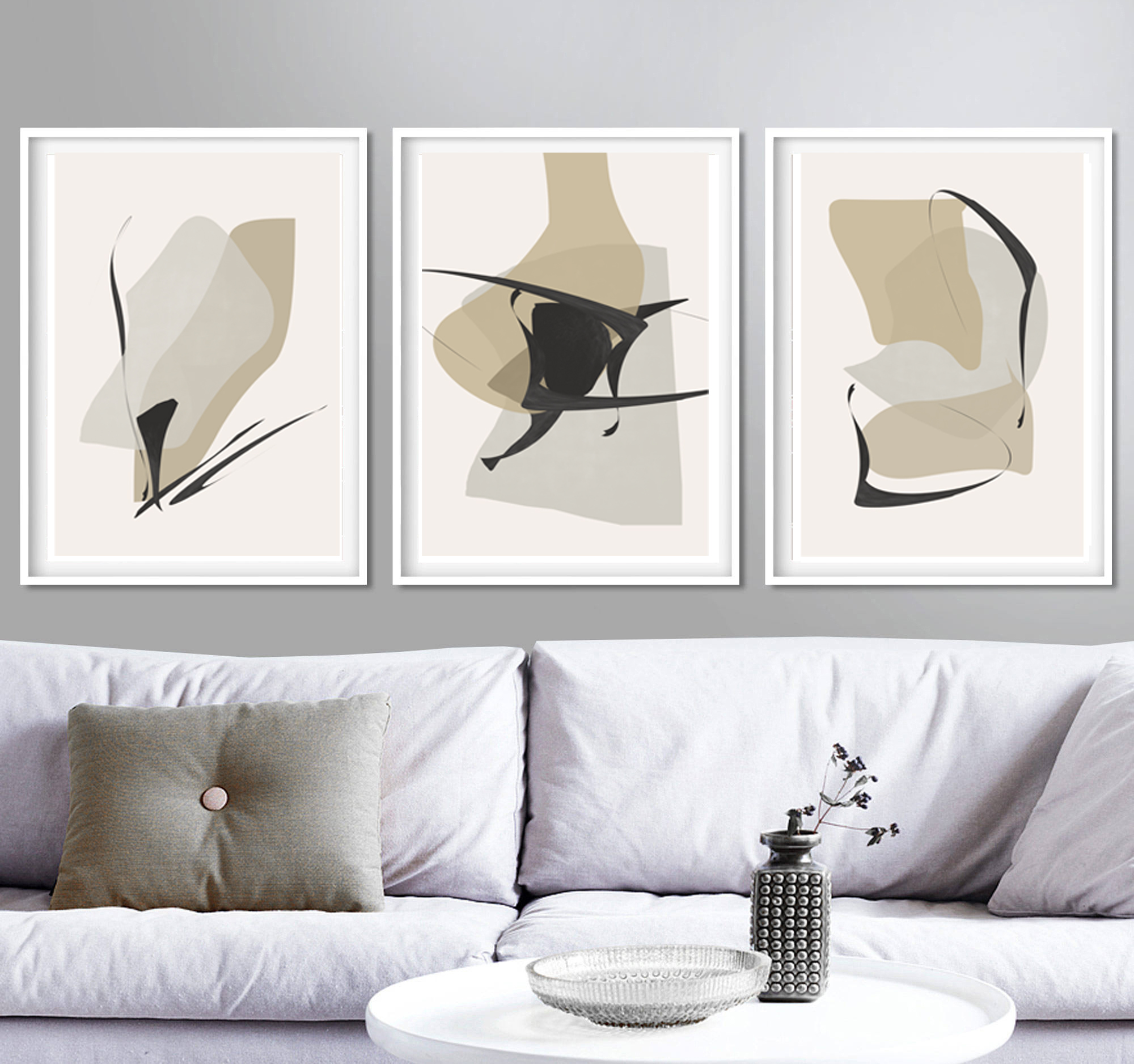 Abstract Print Set Of 3 Prints Printable Art Abstract Painti - Inspire ...