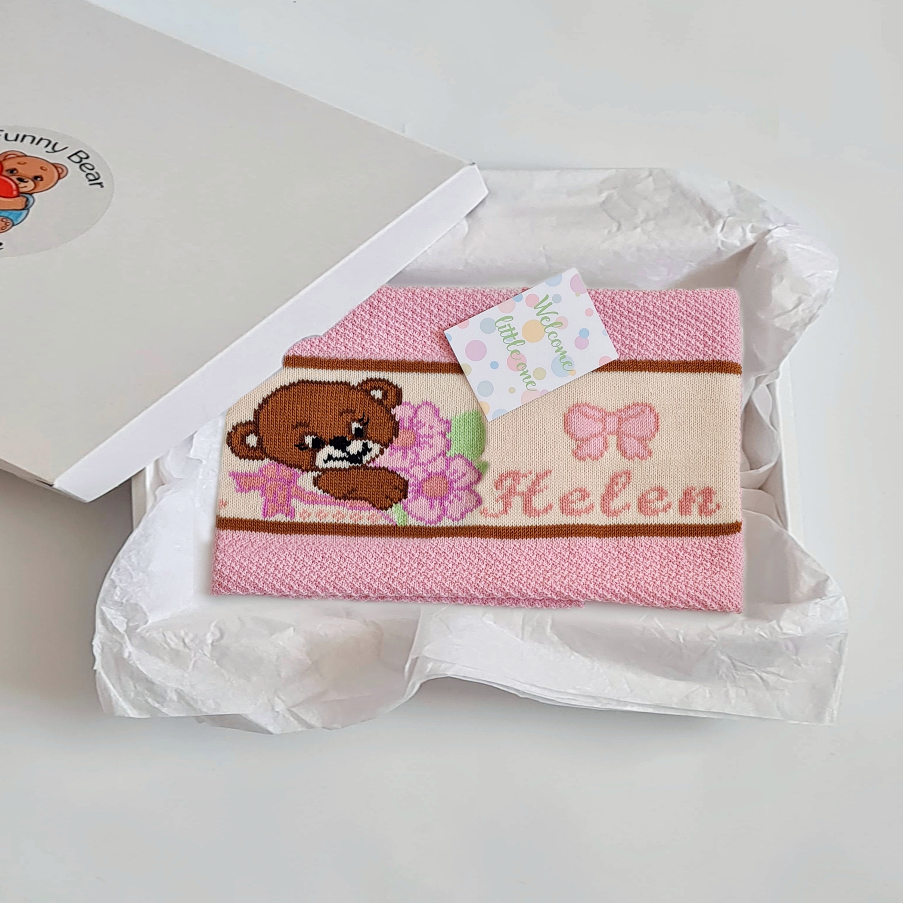 Hand knitted Personalized blanket toddler girl, Unique gift Inspire Uplift