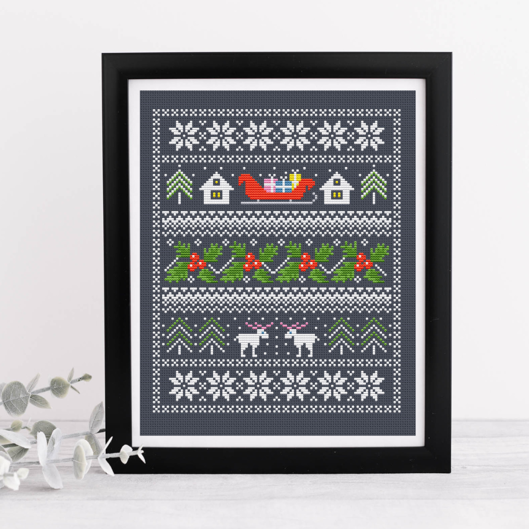 Christmas sampler cross stitch pattern PDF, winter sampler,w - Inspire ...