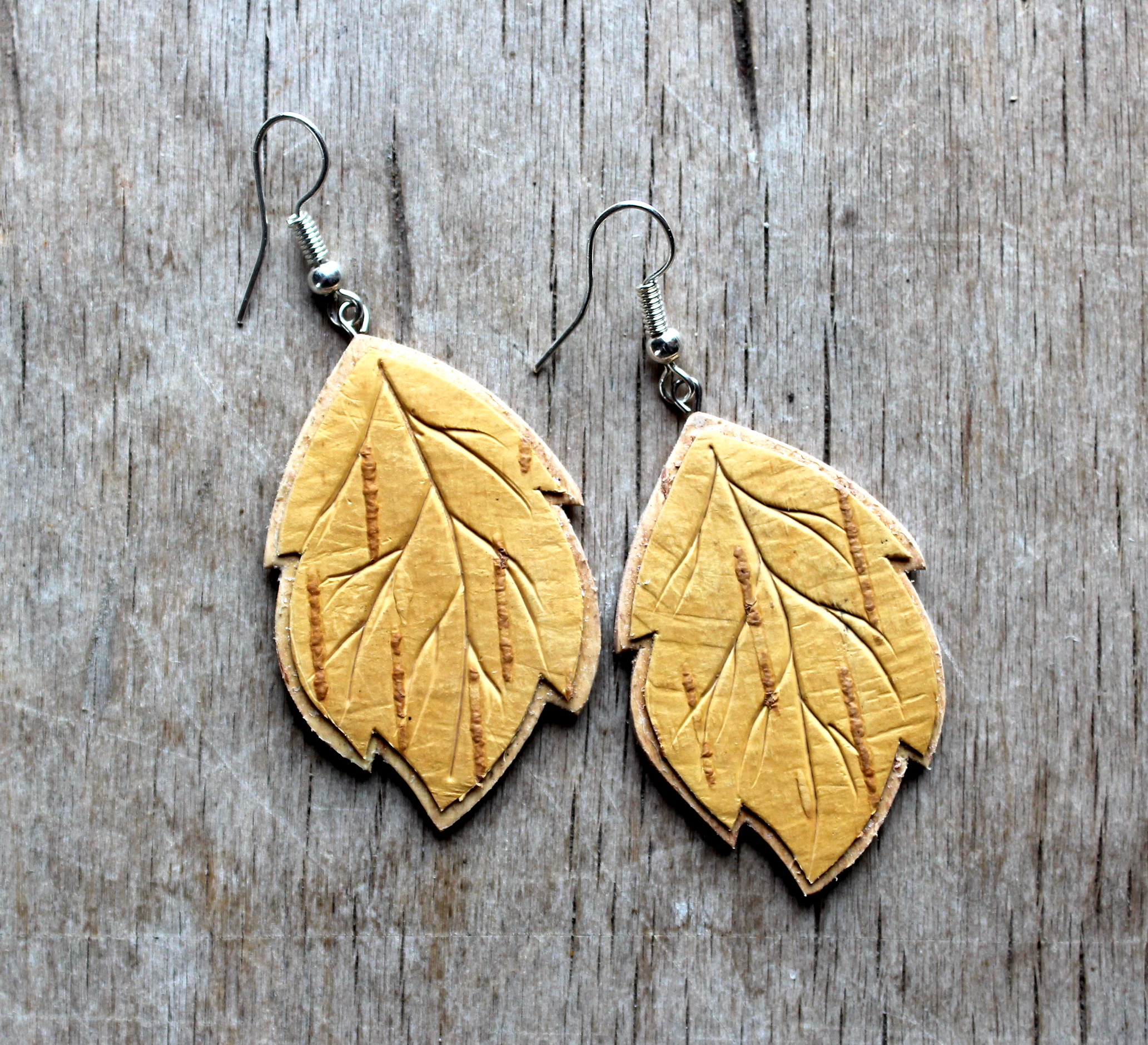 Handmade wooden earrings, Birch bark earrings Inspire Uplift