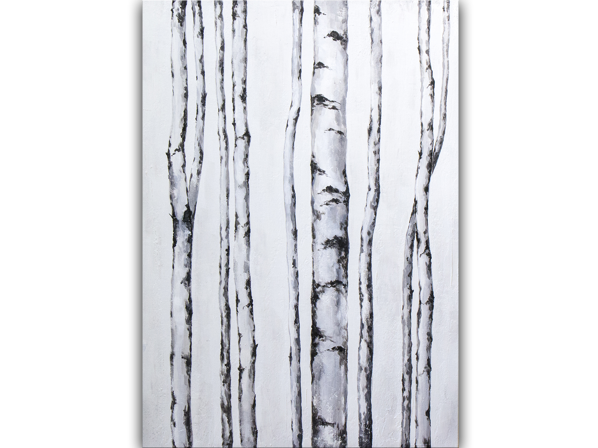 Birches Painting Aspen Trees Original Art Abstract Acrylic - Inspire Uplift