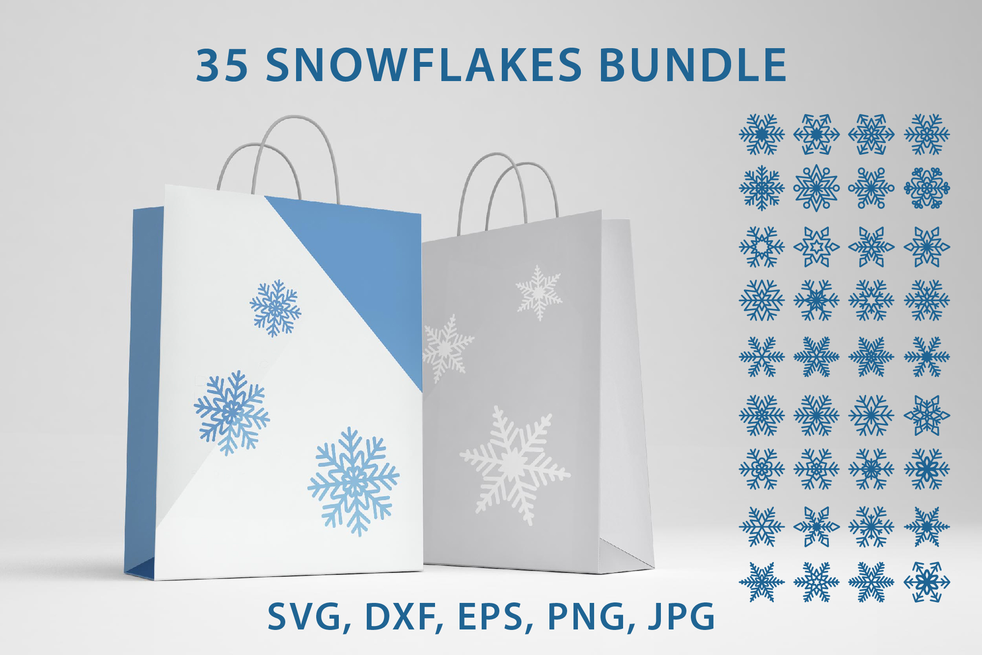Set of snowflakes in SVG, EPS, PNG, JPG formats, Snowflakes Inspire