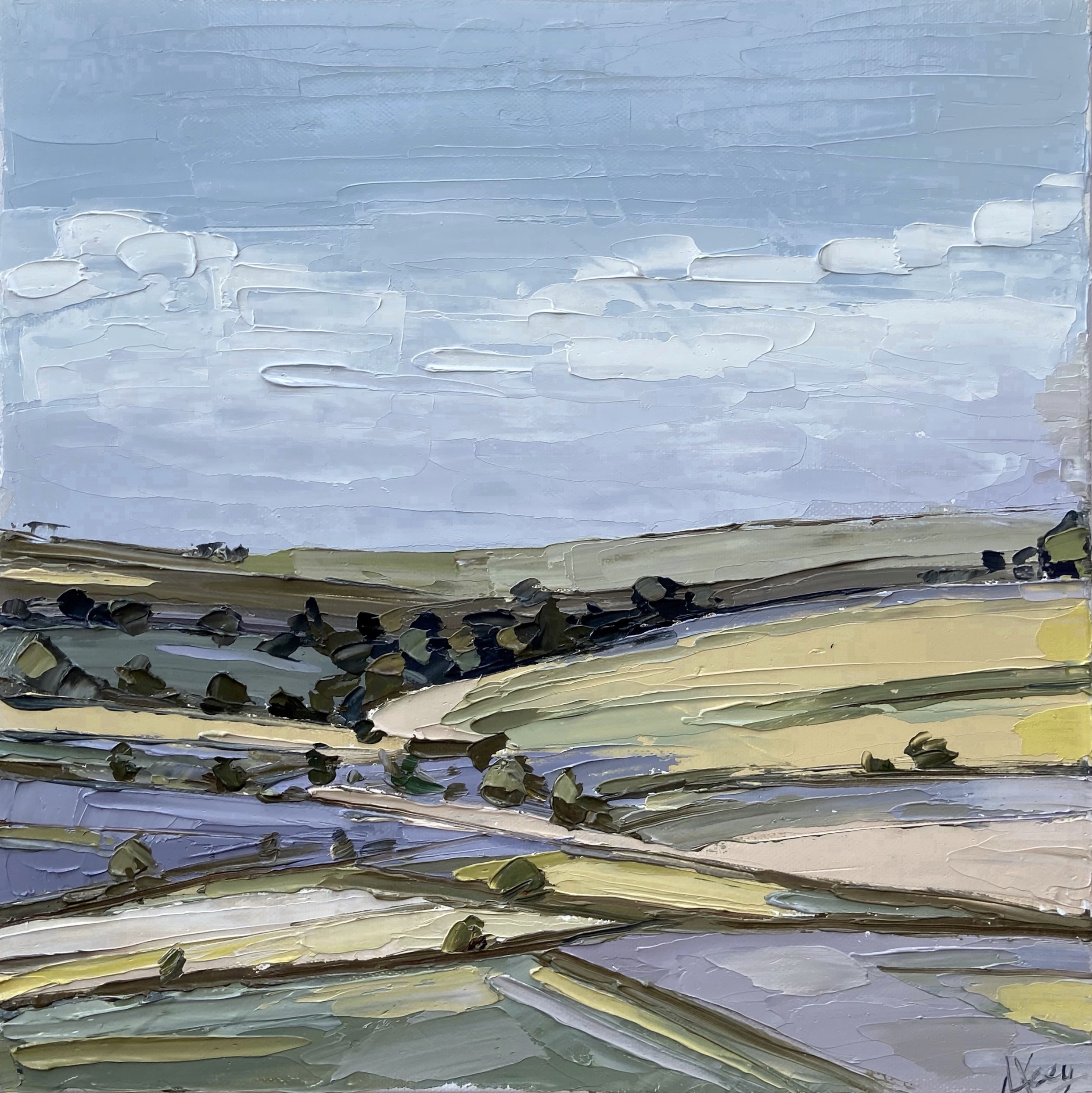 Original oil painting, Impasto landscape painting 12x12 inch | Inspire ...