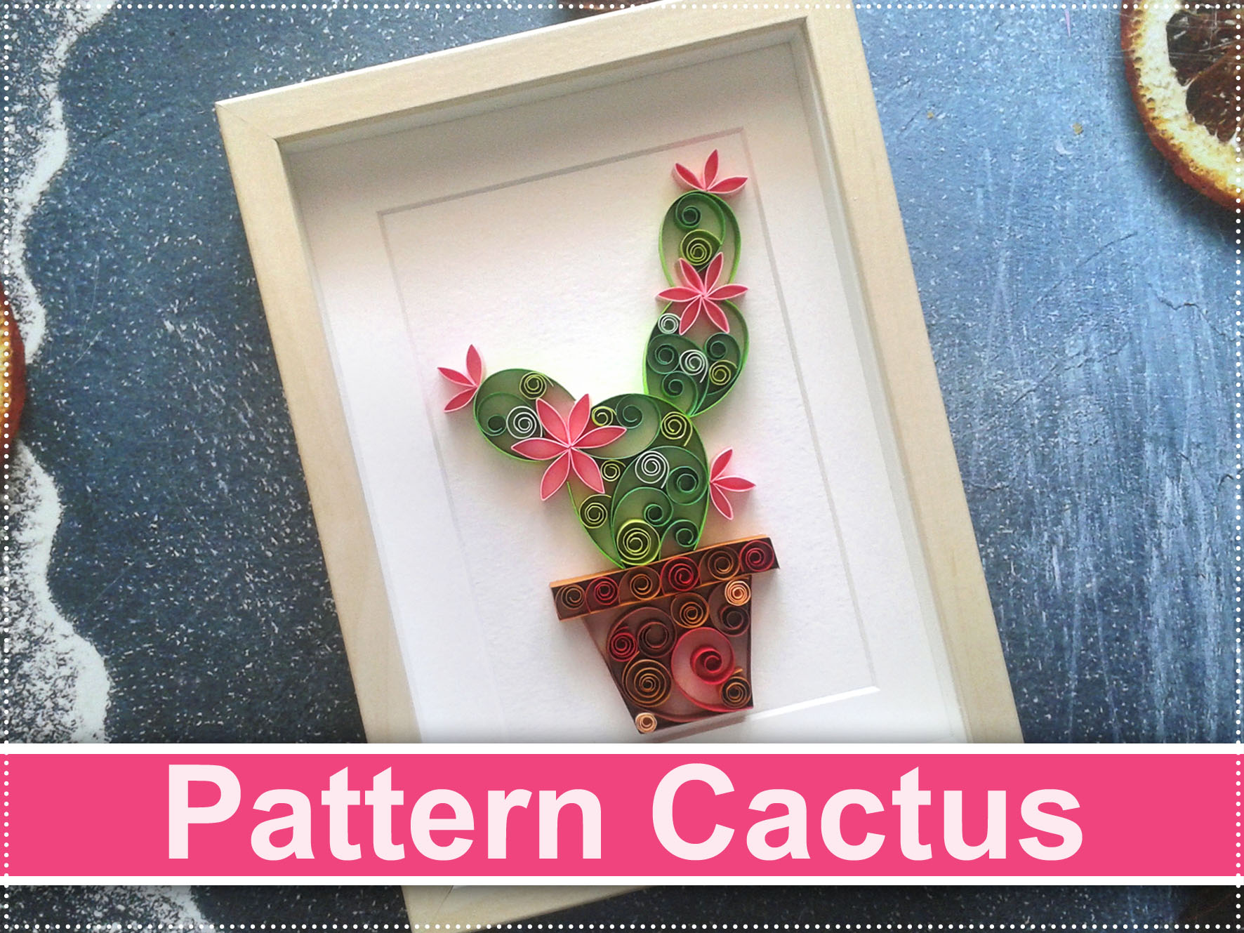 Quilling Pattern Cactus, Template Cactus, Quilling Design Inspire Uplift