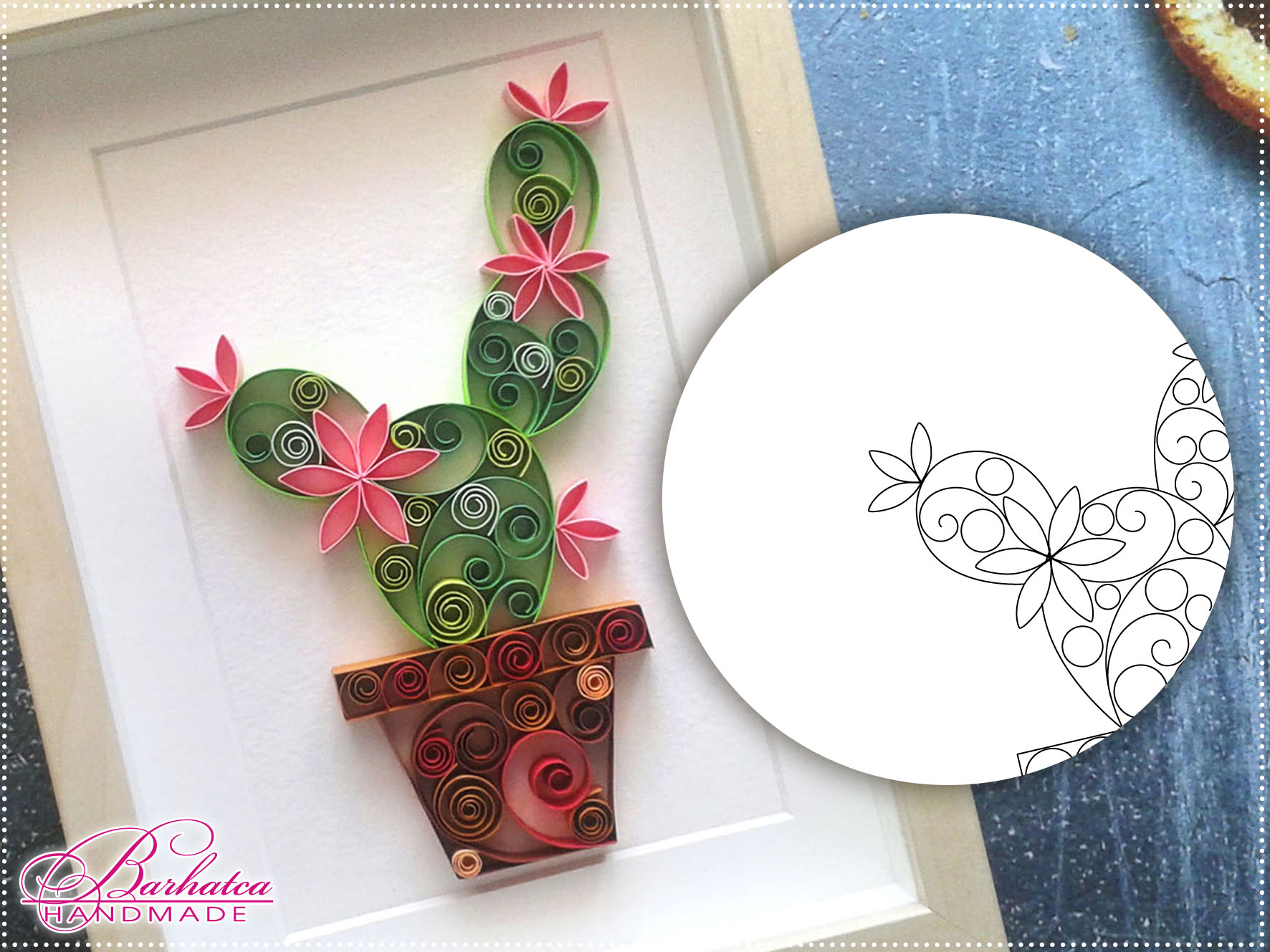 Quilling Pattern Cactus, Template Cactus, Quilling Design Inspire Uplift