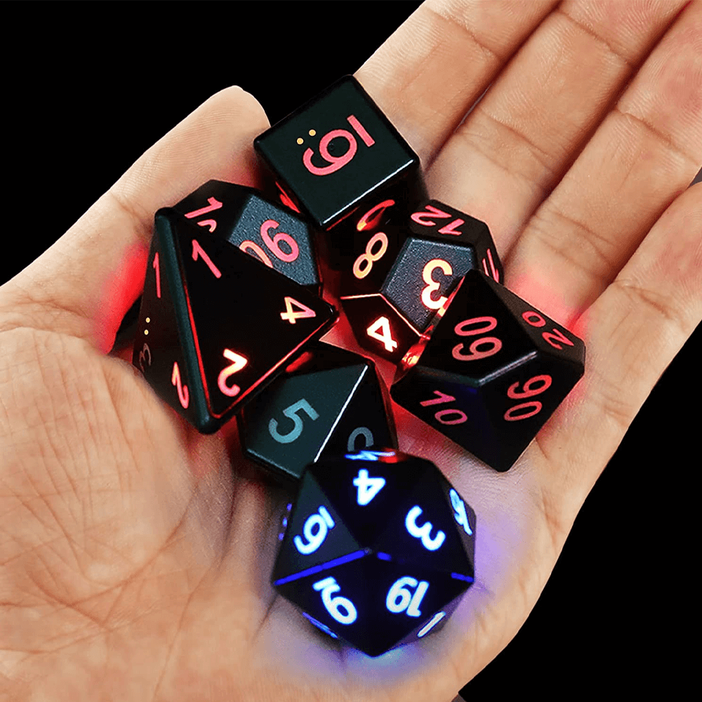 7Pcs Light Up Dice With Charging Box Inspire Uplift