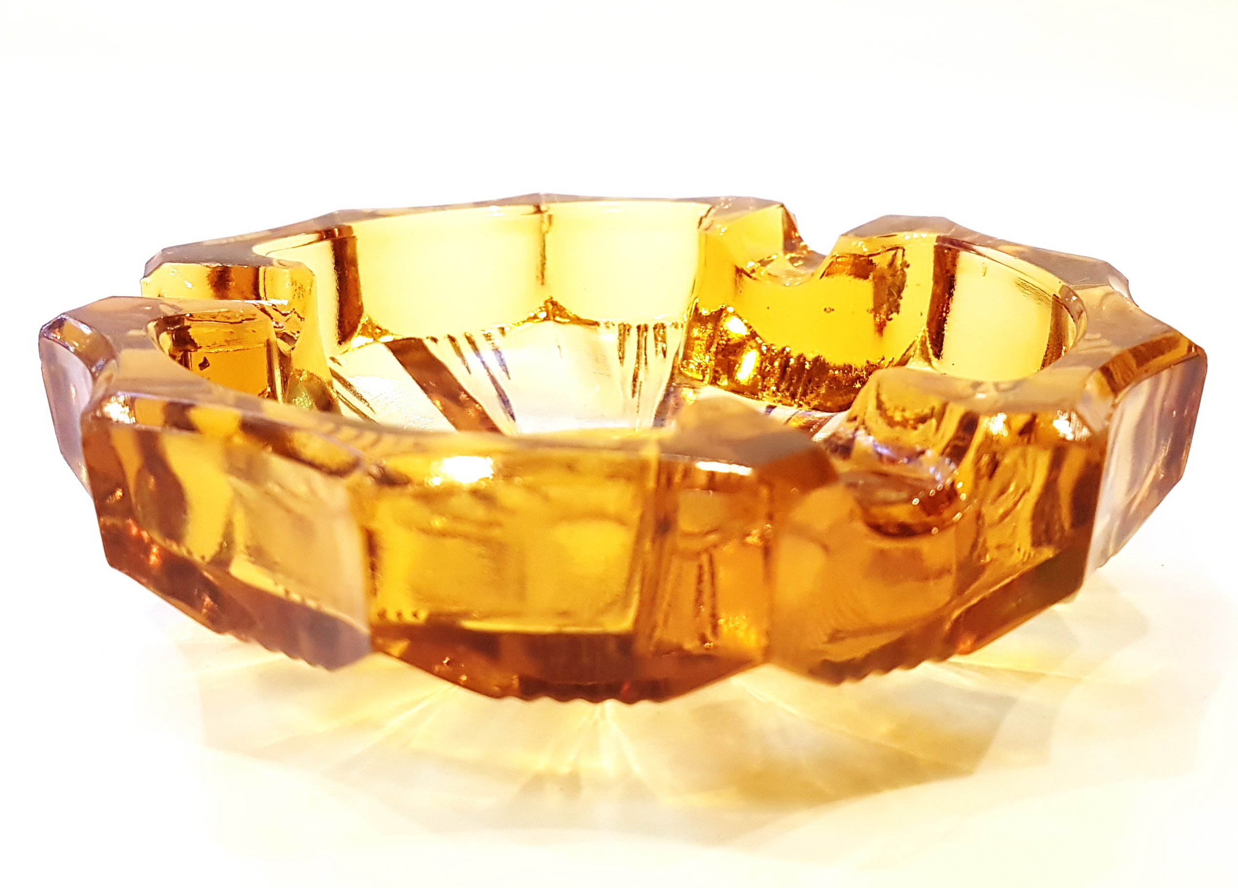 Vintage Ashtray Cut Lead Crystal Glass Czechoslovakia 1970s Inspire