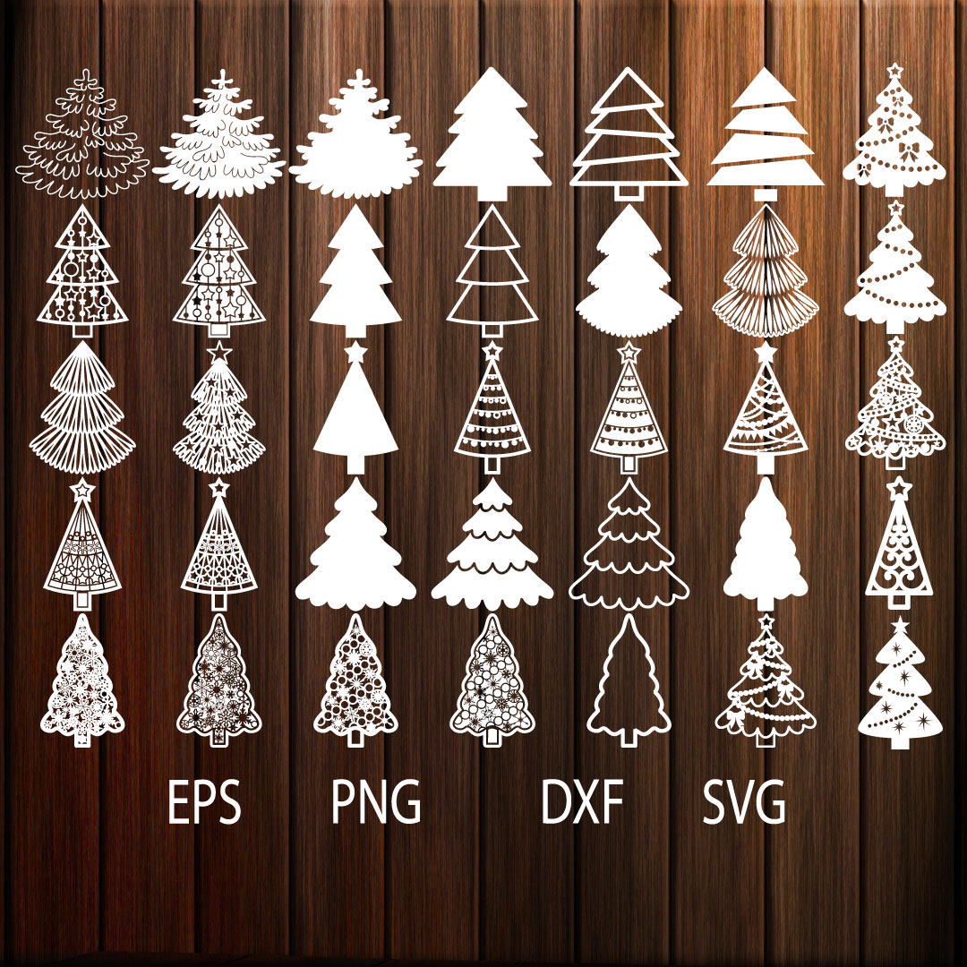 Christmas Tree SVG Cut Files, Christmas Clip Art. SVG, PNG, - Inspire ...