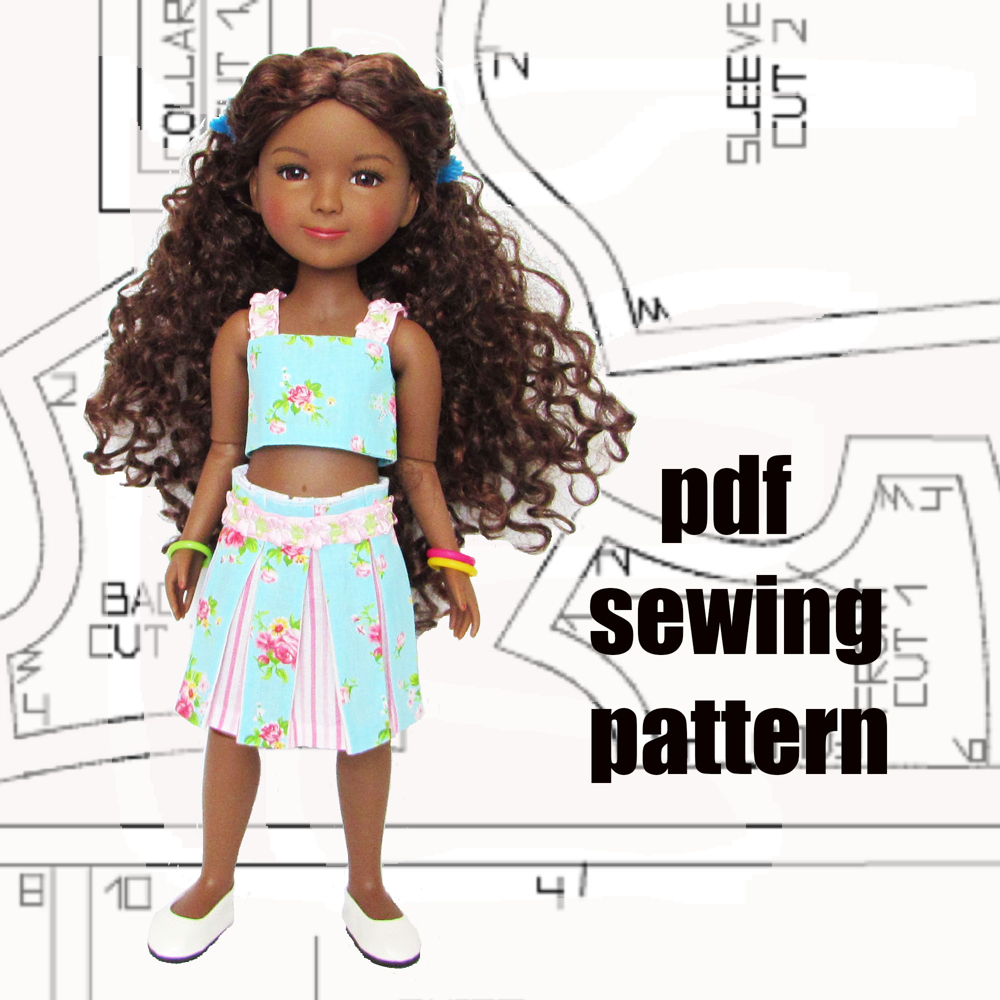 Pdf pattern for Ruby Red, Ruby Red doll top and skirt, Ruby | Inspire ...