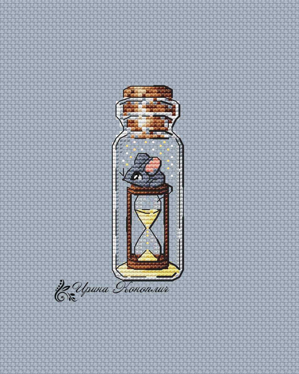 Time cross stitch pattern, modern cross stitch pattern, hour Inspire