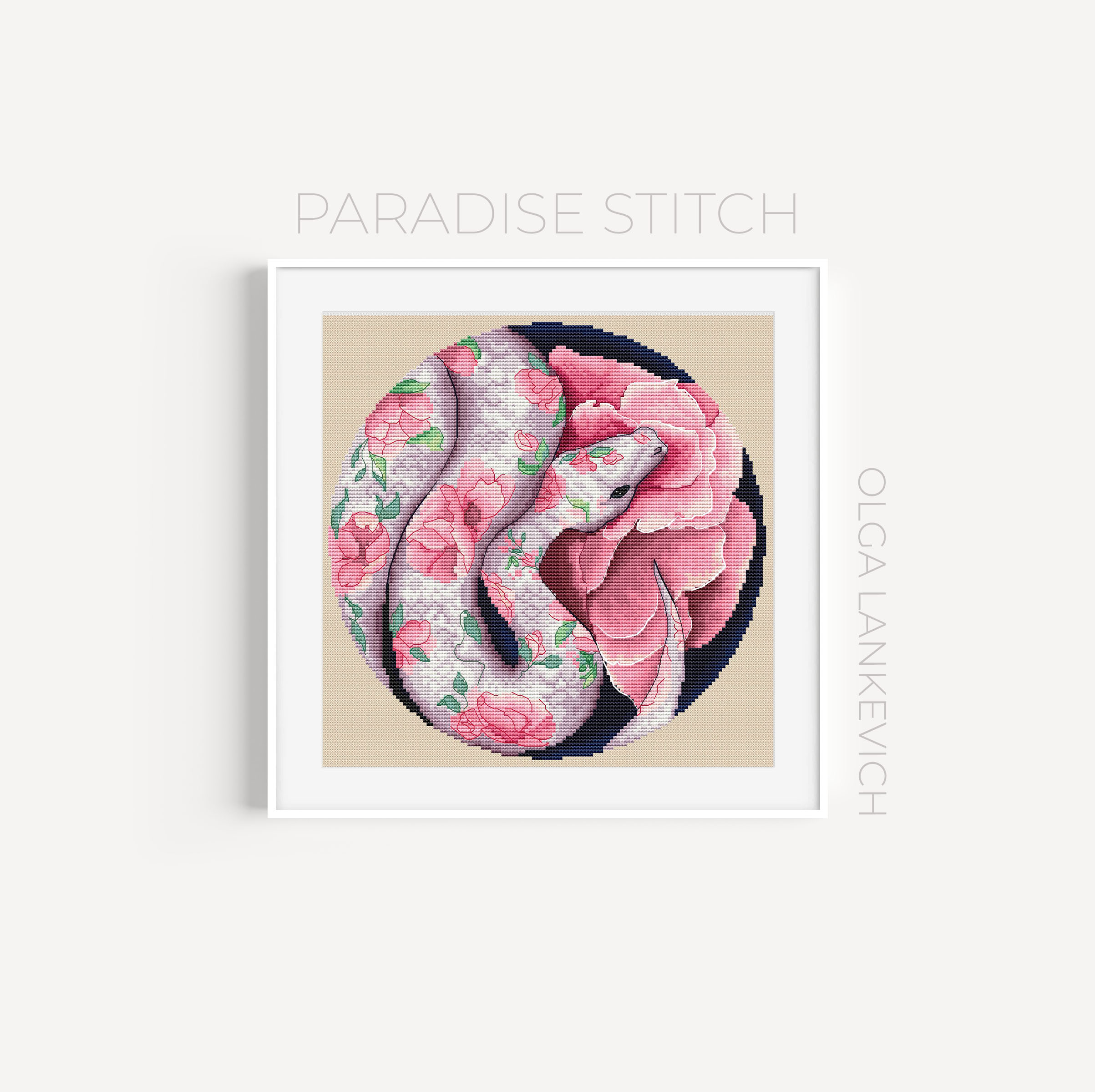 Eden Serpent cross stitch pattern PDF and Saga | Inspire Uplift