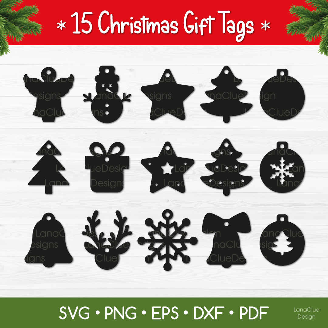 15 Christmas Gift Tags SVG Cut Files, Christmas Printable Gi | Inspire