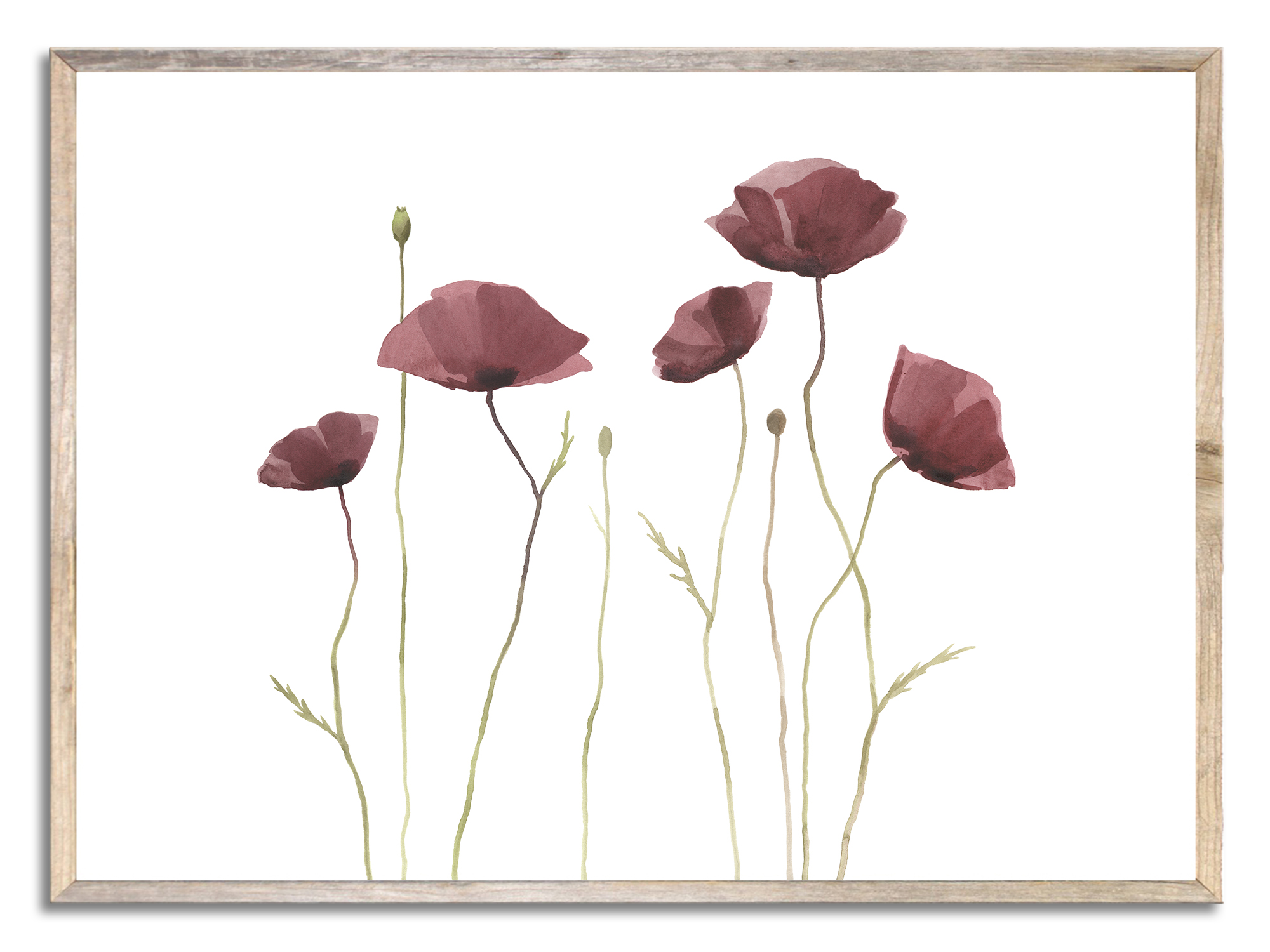 Poppies Art Print Flowers Watercolor Painting Floral Red Pop | Inspire ...