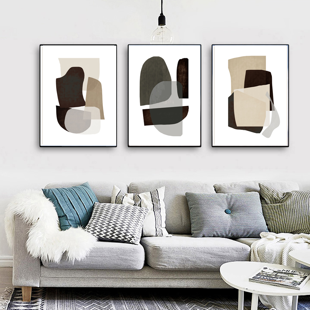 Black Gray Wall Art Digital Prints Abstract Modern Art Grey Inspire