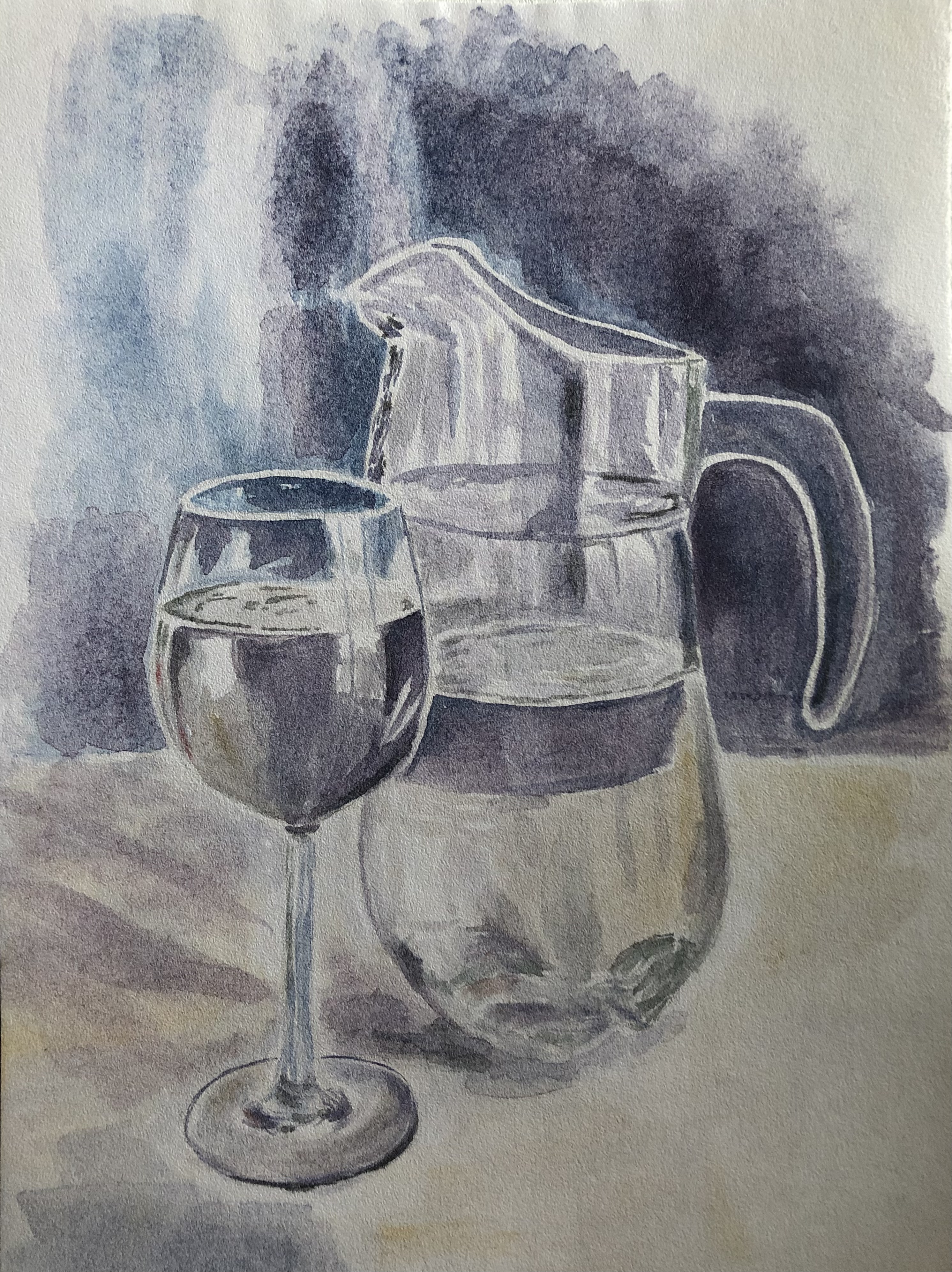 Water jug still life original watercolour painting wall art | Inspire ...