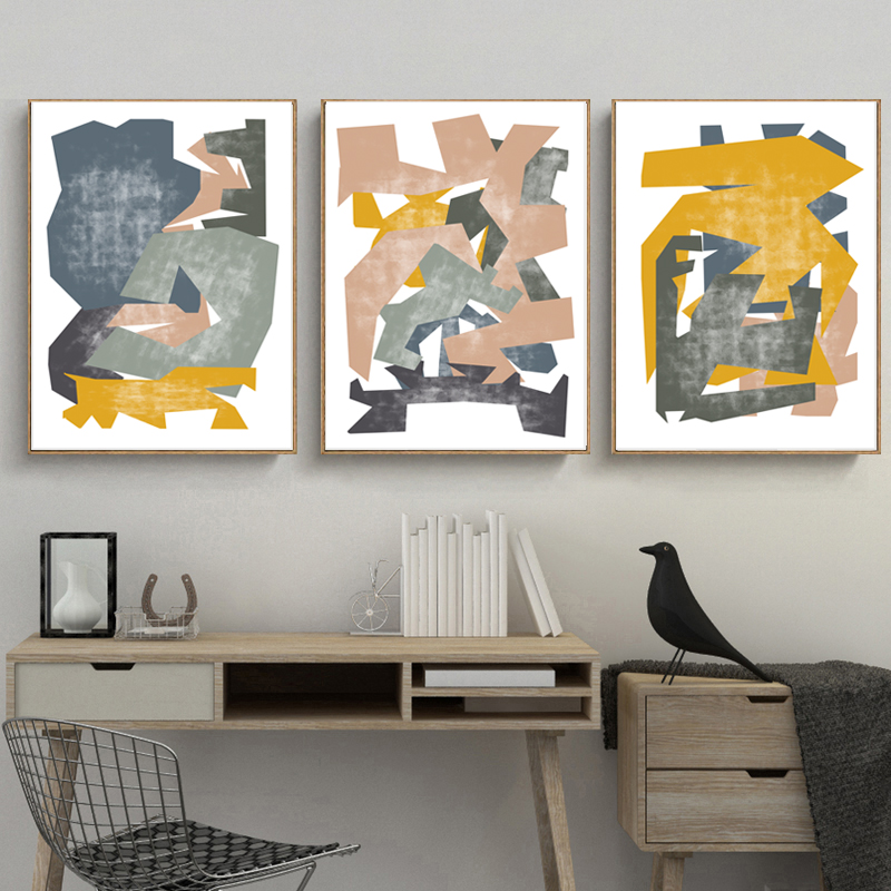 Abstract Art Concept Poster Yellow Gray Wall Art Instant Dow Inspire